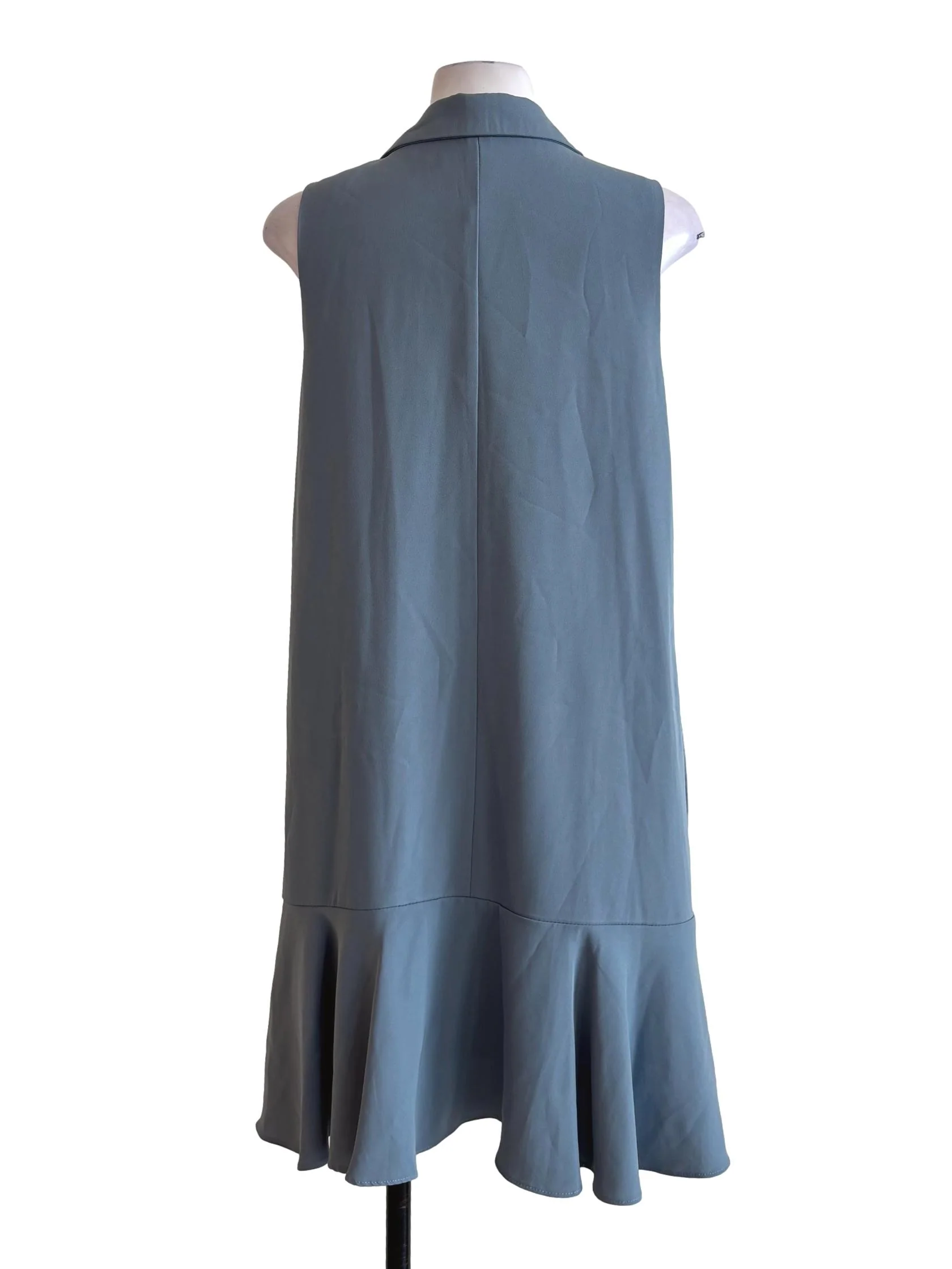 Aegean Blue Double Button Sleeveless Dress - Image 2