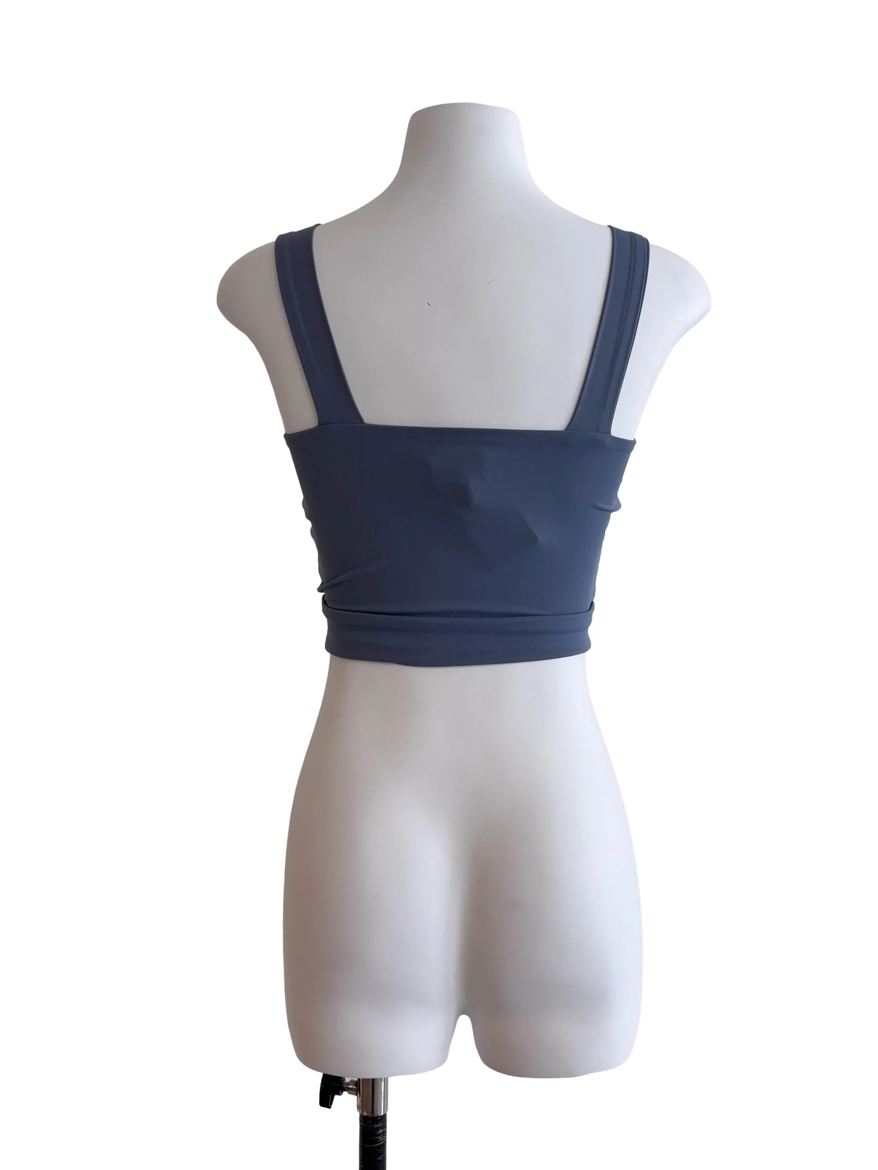 Aegean Blue Fitted Cropped Tank Top - Image 2