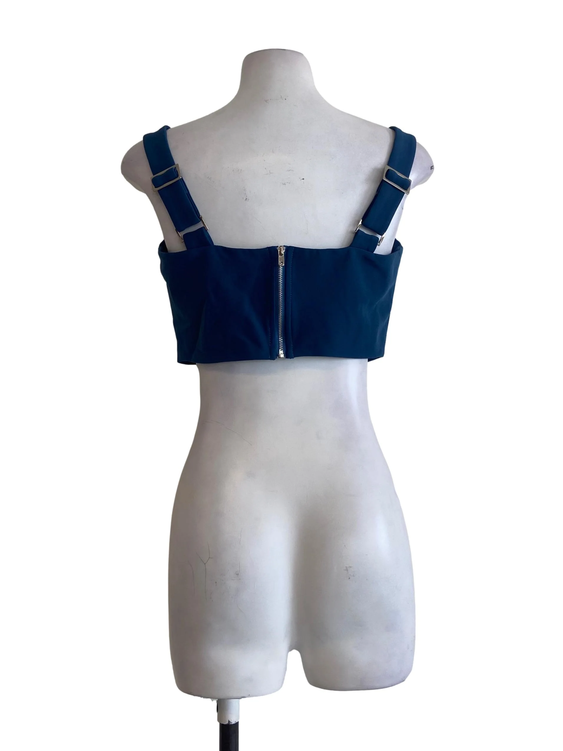 Aegean Blue Sleeveless Crop Top - Image 2