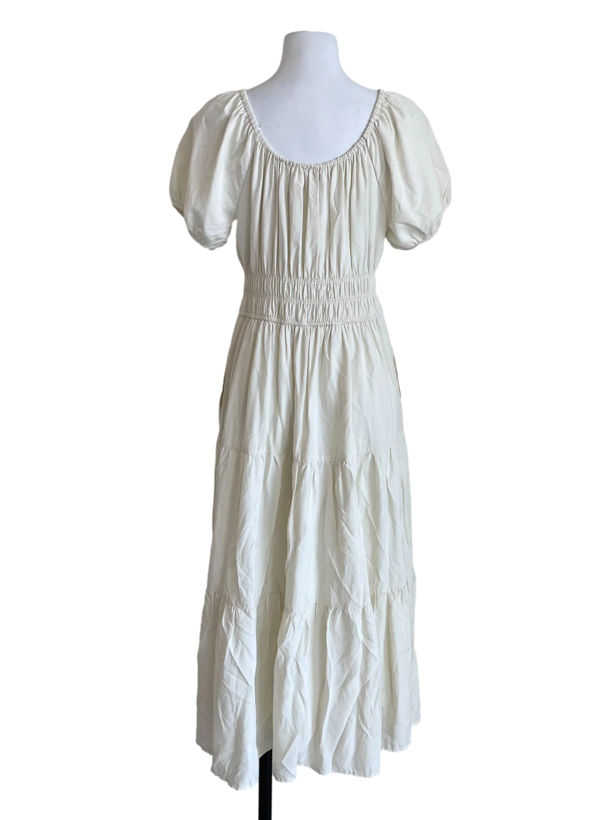 Alabaster White Tiered Peasant Dress - Image 2