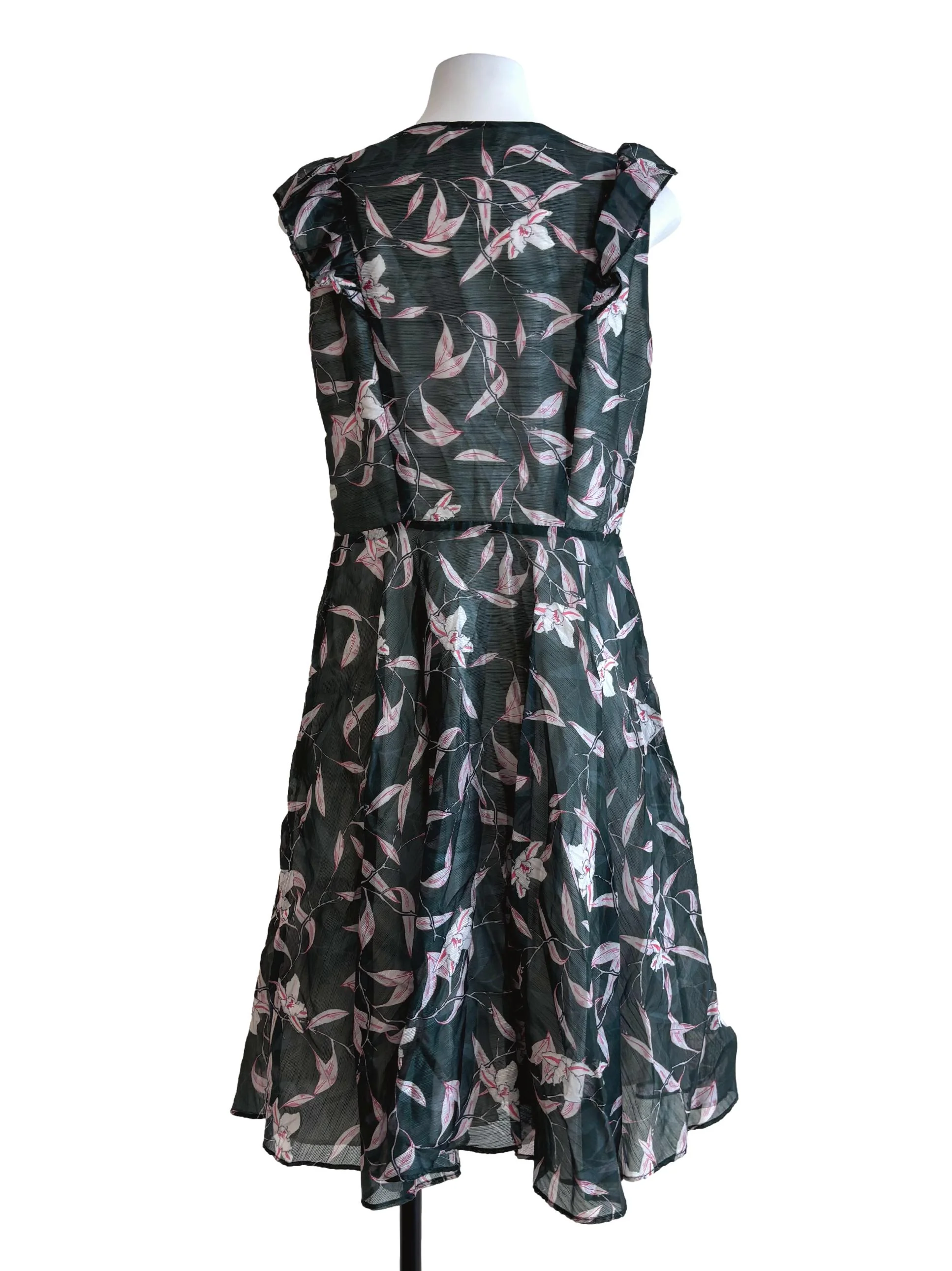 Amazon Green Floral Sheer Dress - Image 2