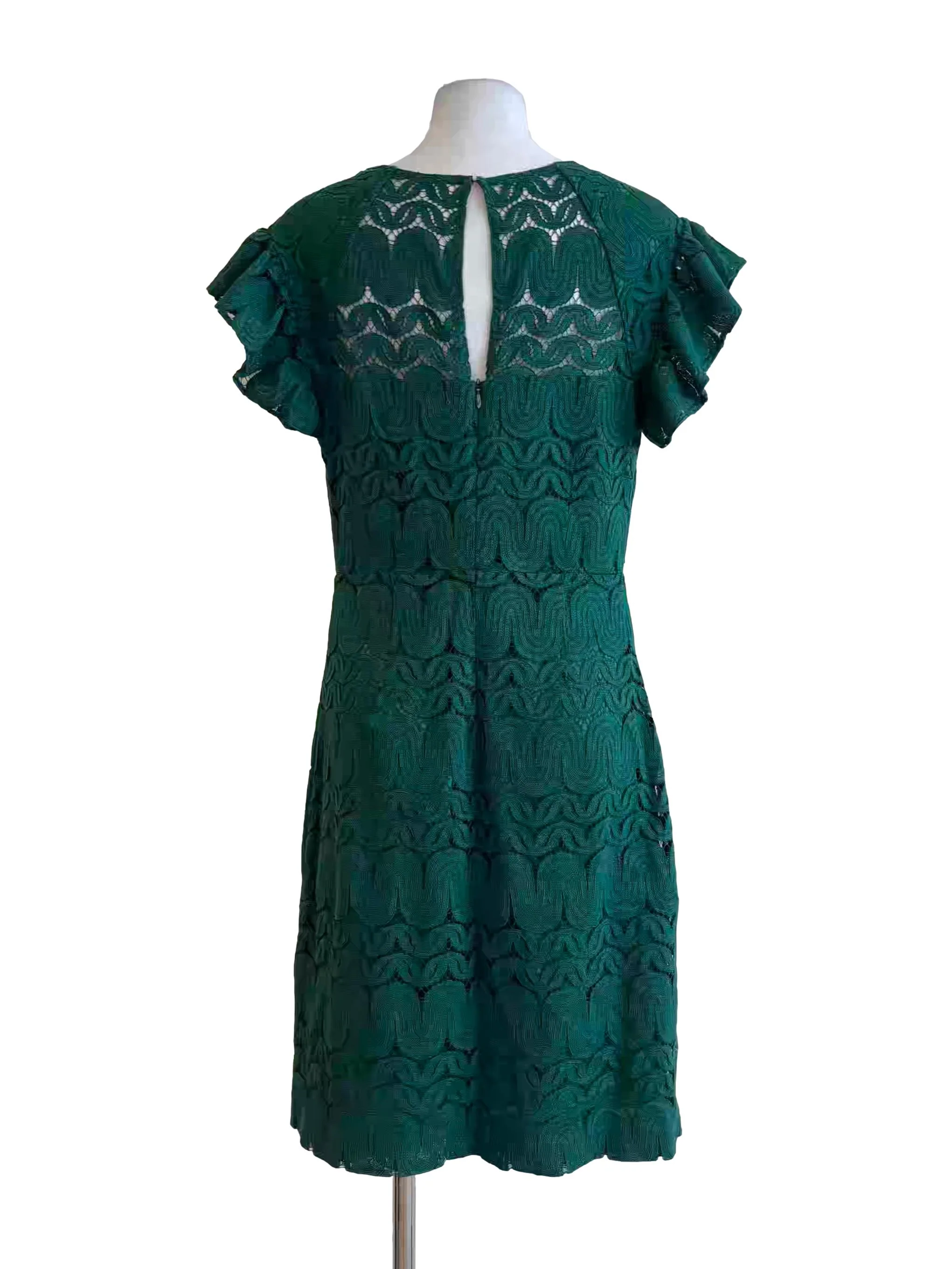 Amazon Green Ruffle Sleeve Lace Dress - Image 2