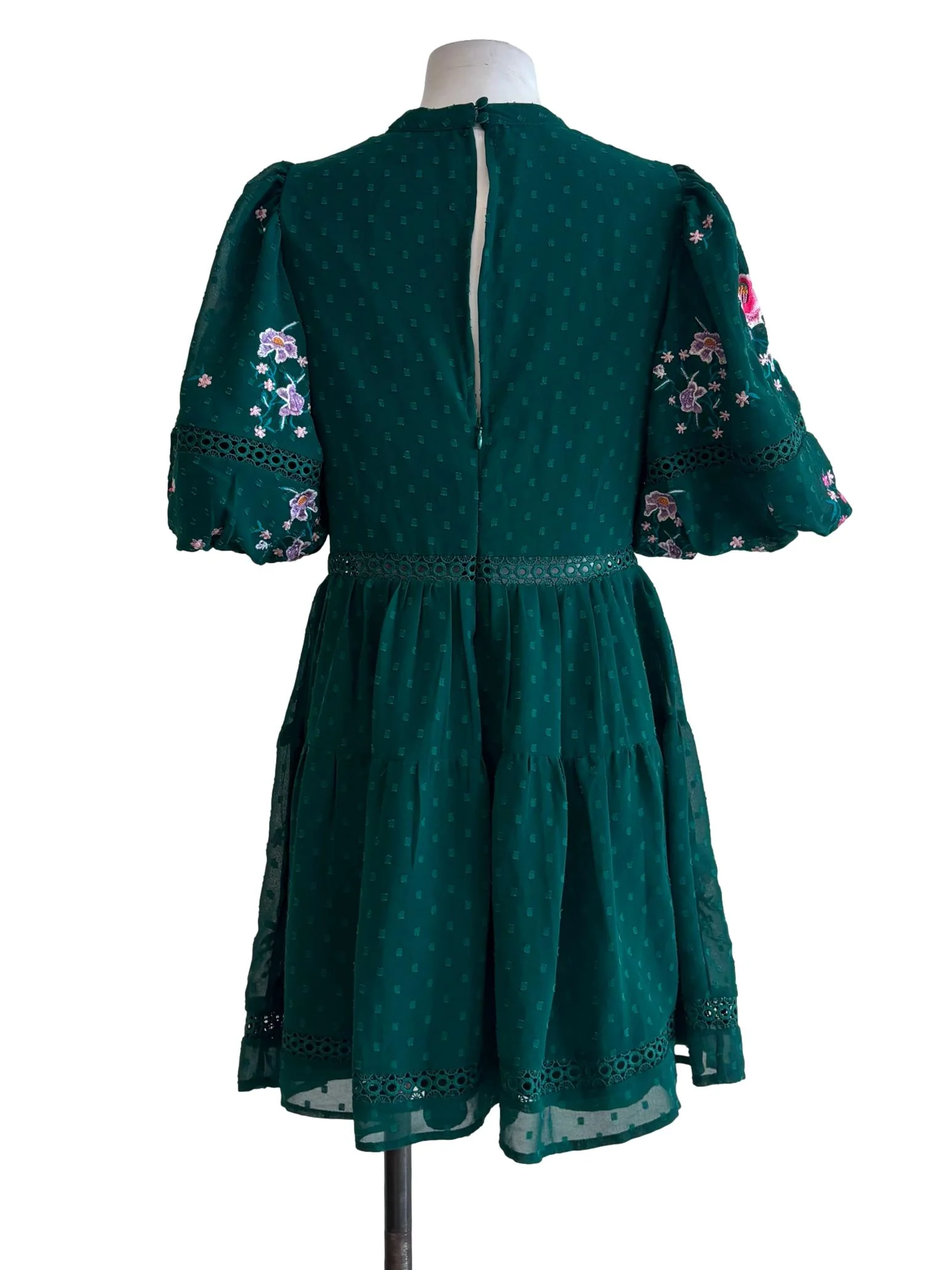 Amazon Green Textured Floral Dress - Image 2