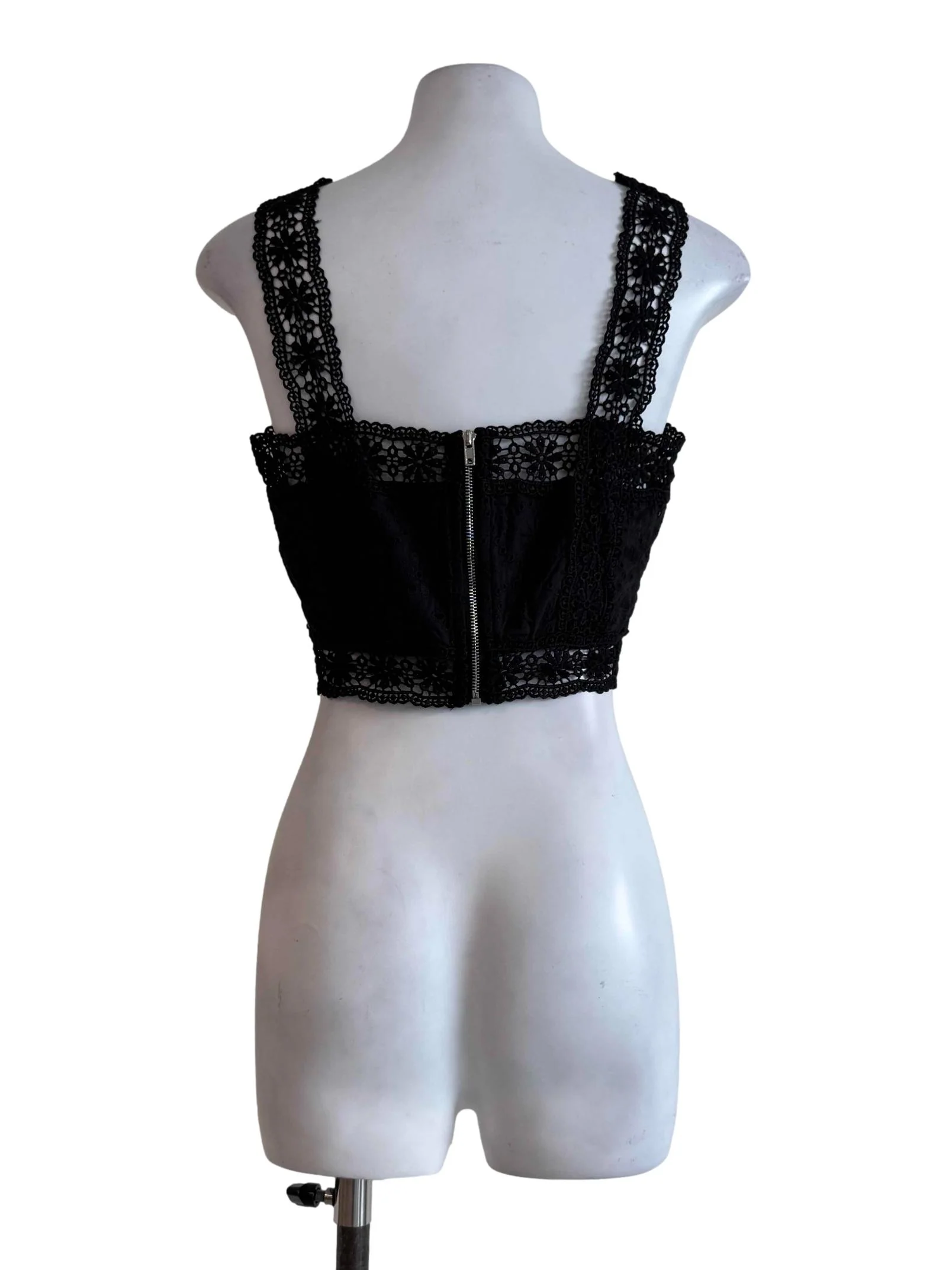 Anchor Black Eyelet Crop Top - Image 2