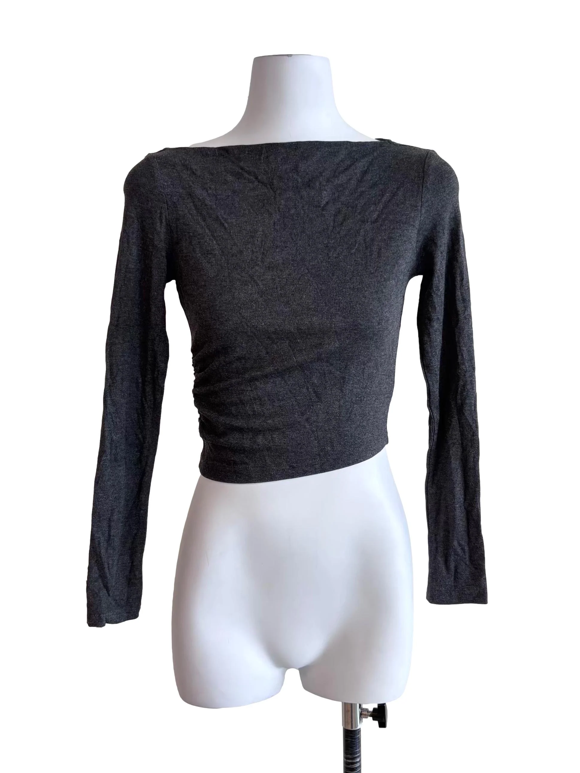 Anchor Grey Ribbed Long Sleeve Top