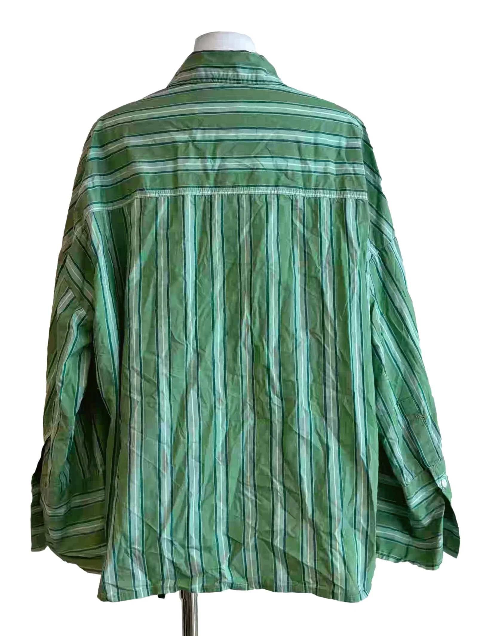 Apple Green Stripe Buttoned Shirt - Image 2