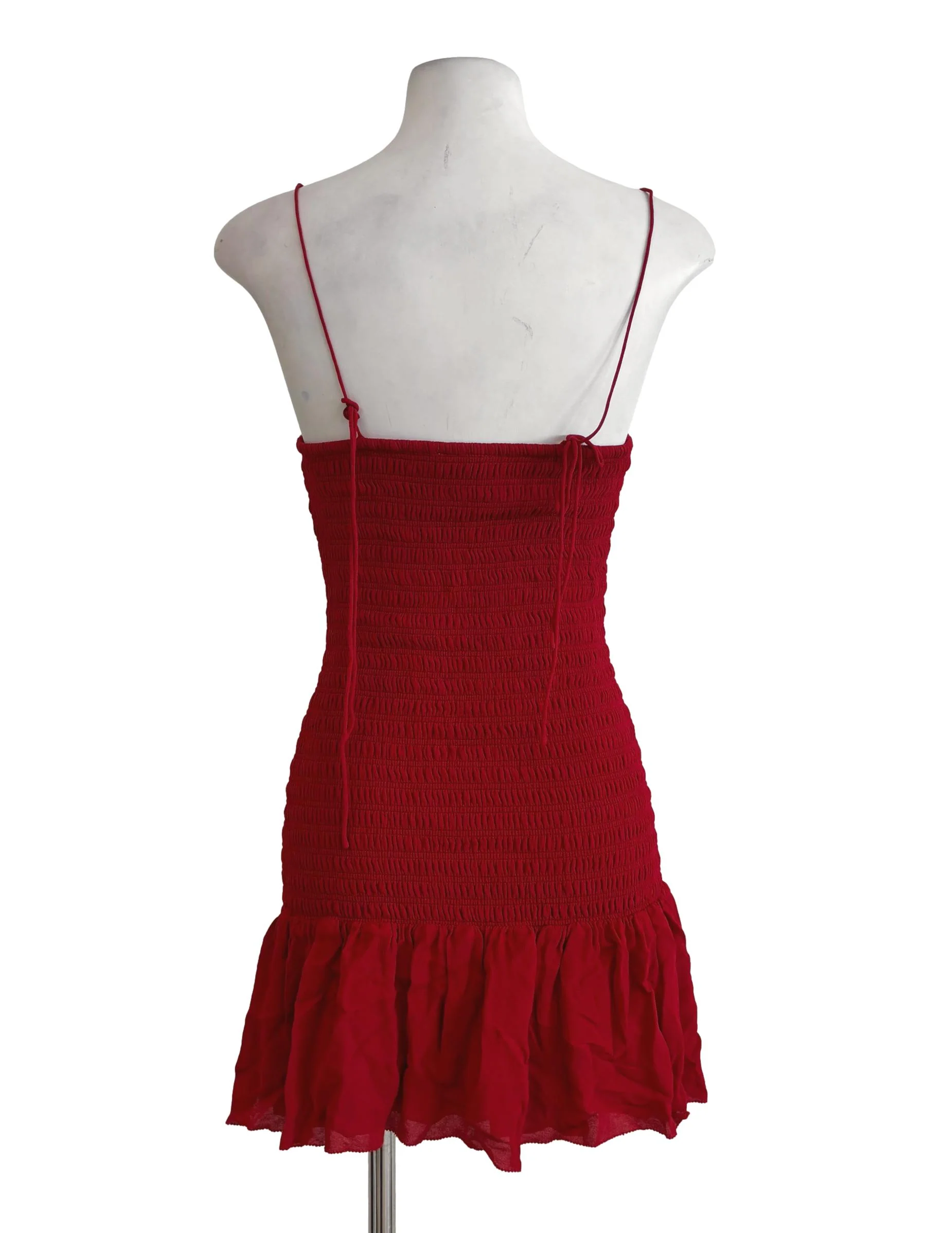 Apple Red Smocked Camisole Dress - Image 2