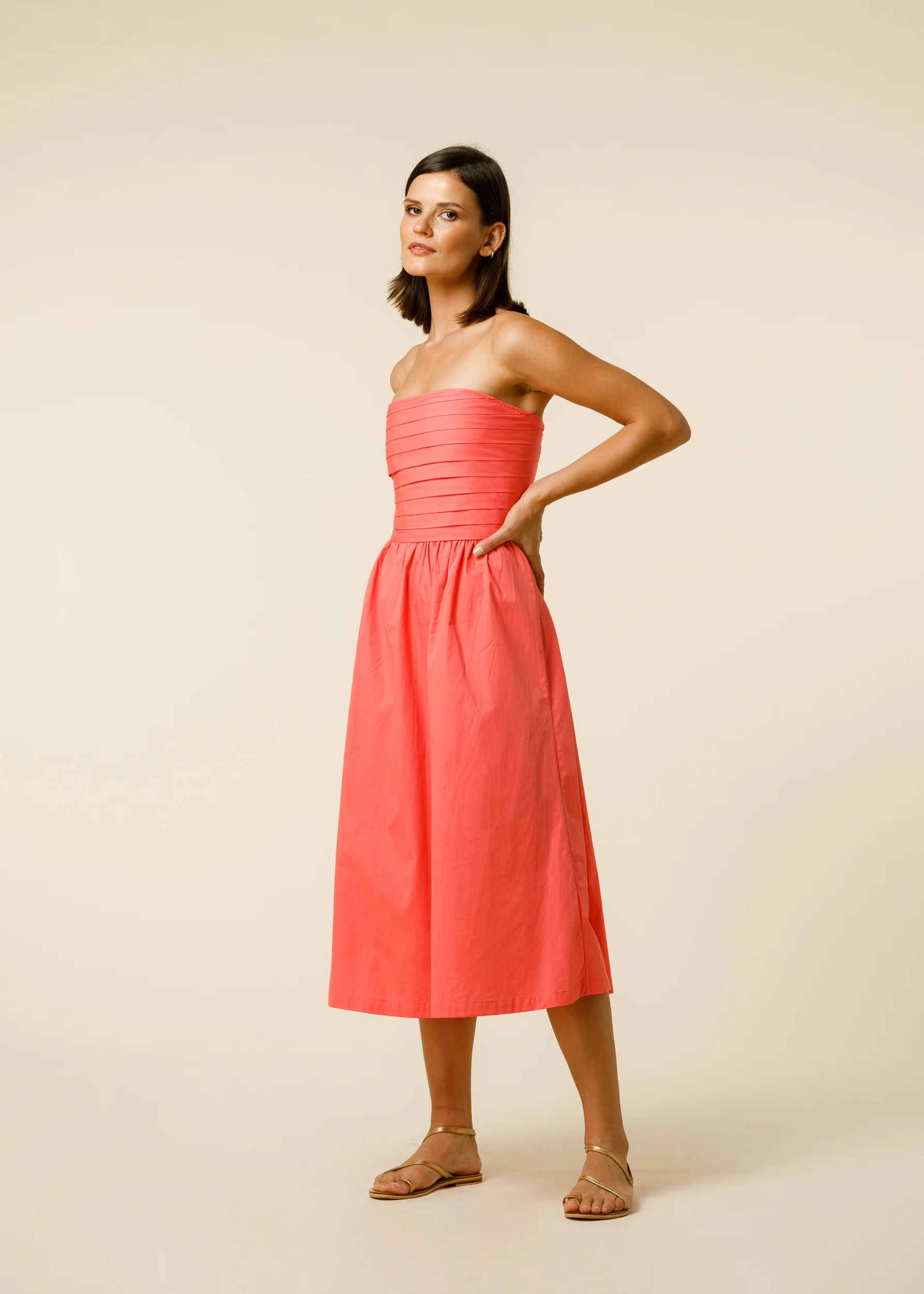 Arlo Dress In Melon - Pink CSN - Image 6