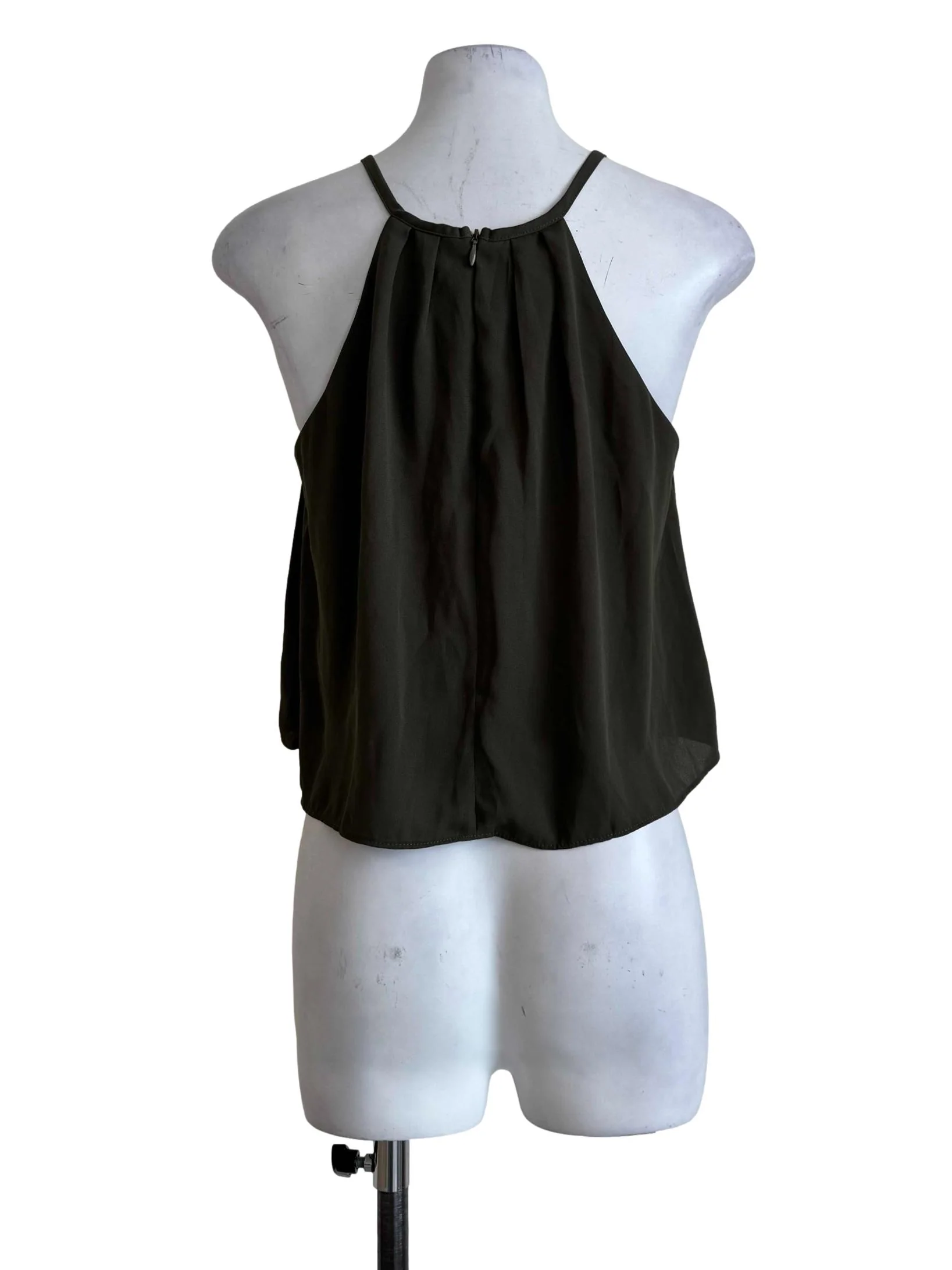 Army Green Front Keyhole Sleeveless  Top - Image 2