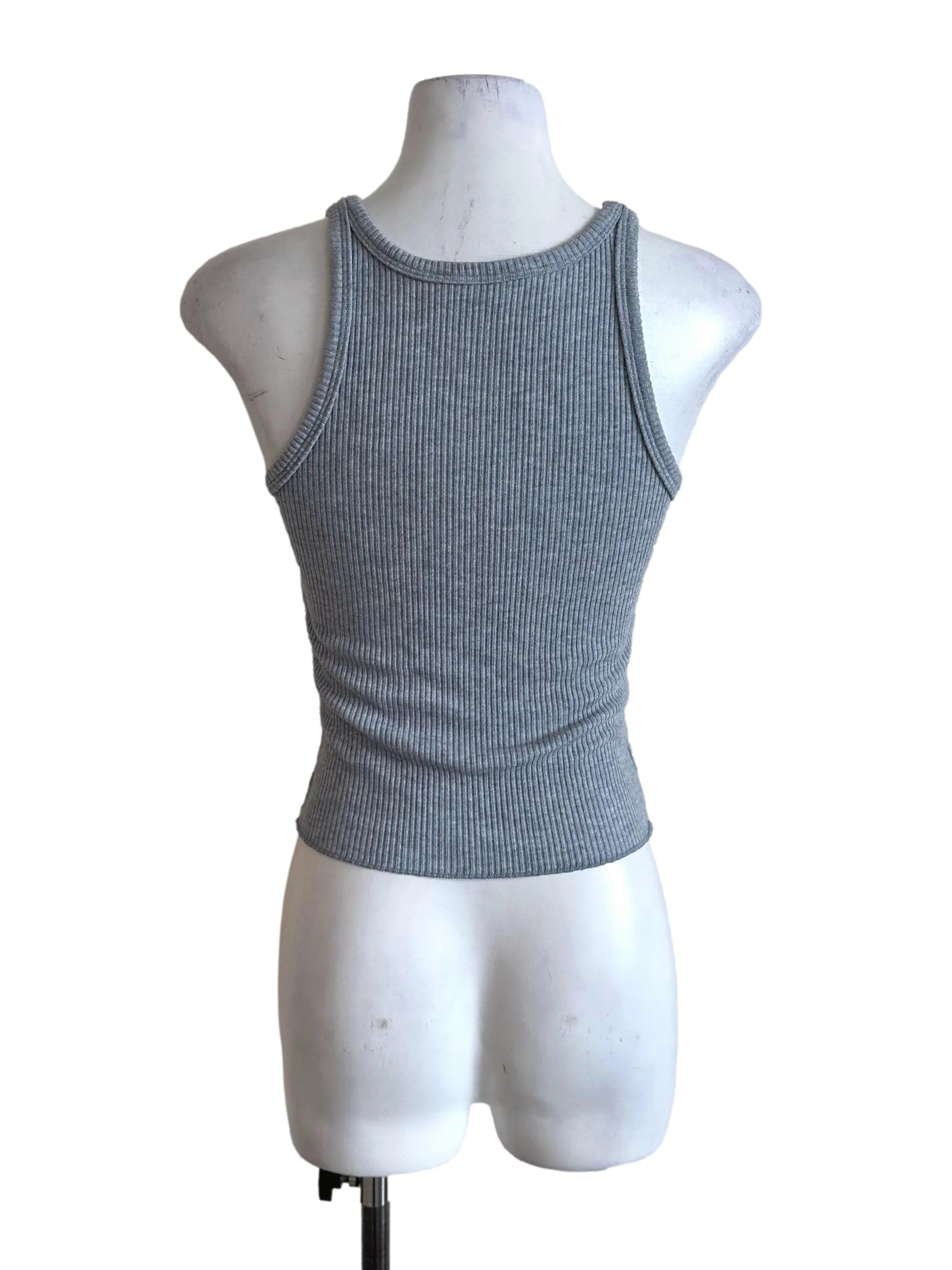 Ash Blue Knit Ribbon Tank Top TEM - Image 2
