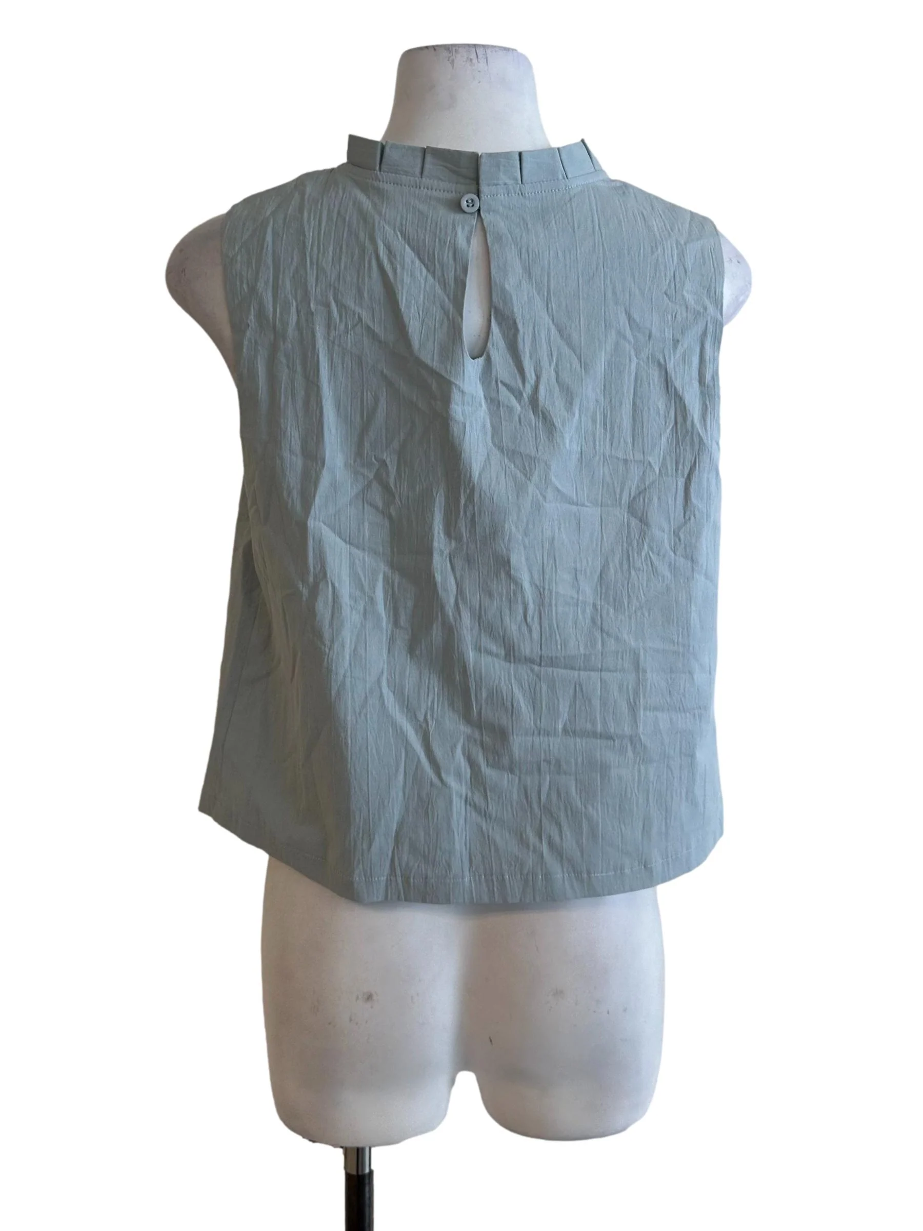 Ash Blue Pleated Neck Top - Image 2
