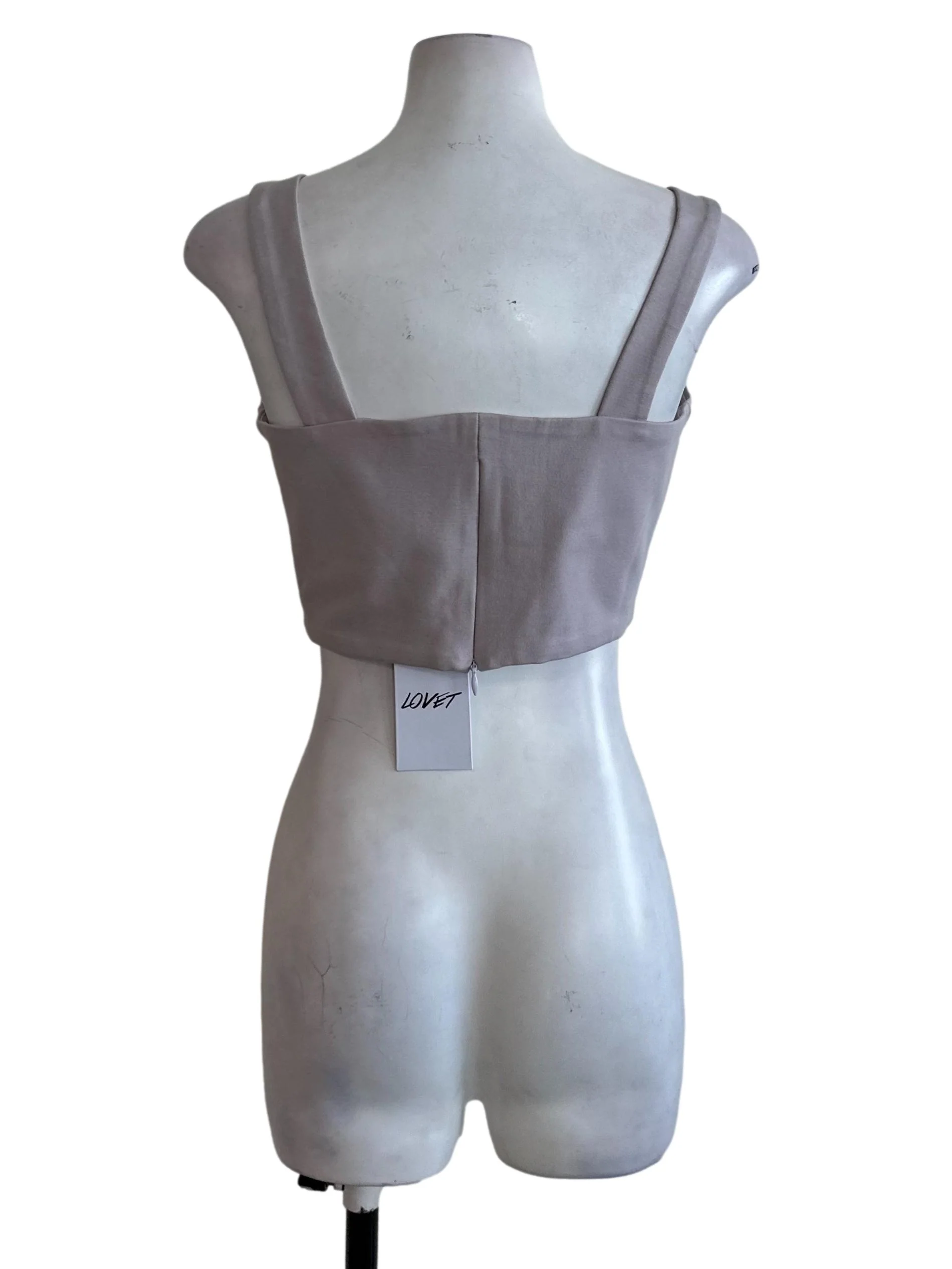Ash Purple Fitted Crop Top - Image 2