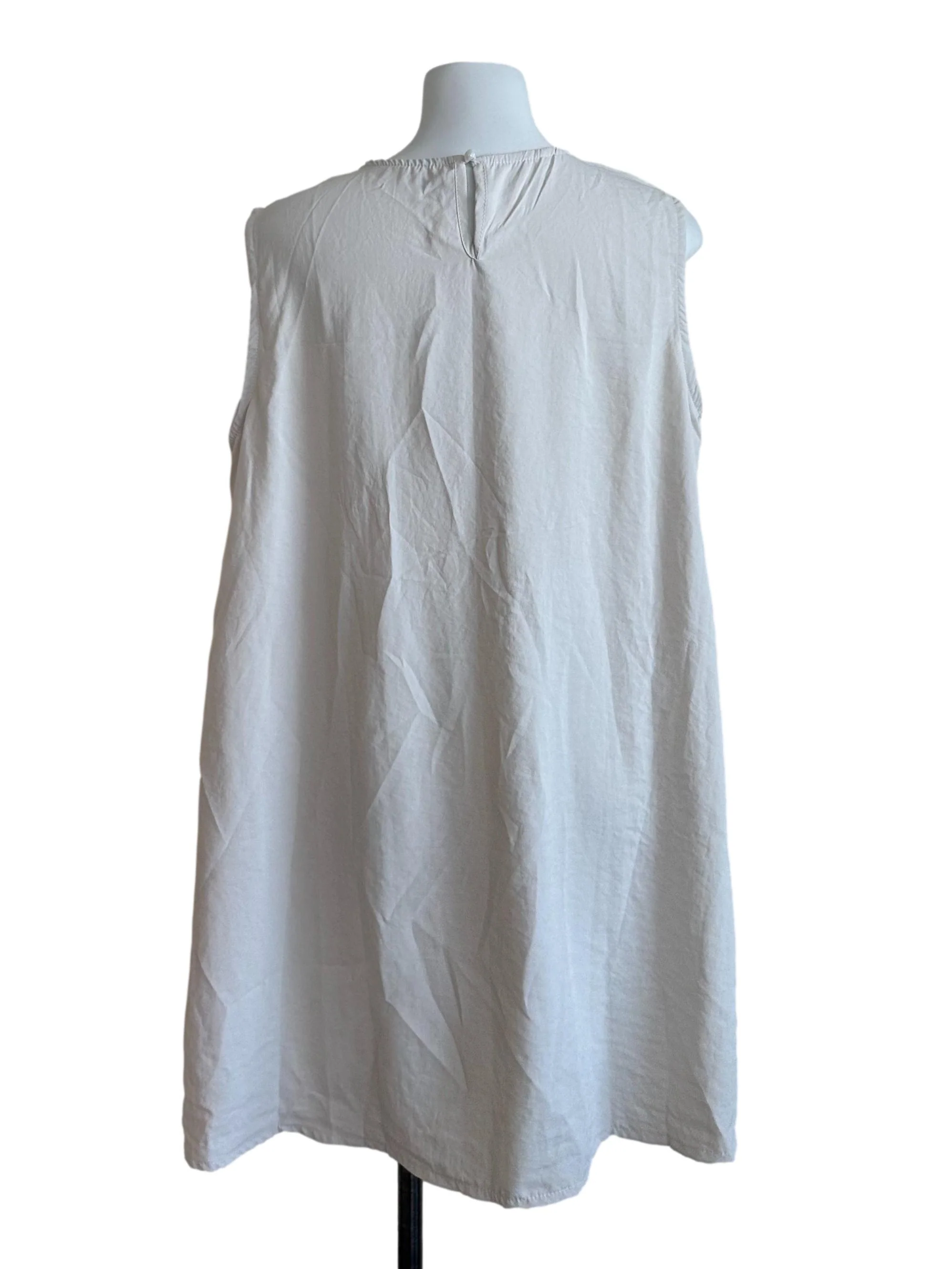 Ash White Round Neck Front Slit Top - Image 2