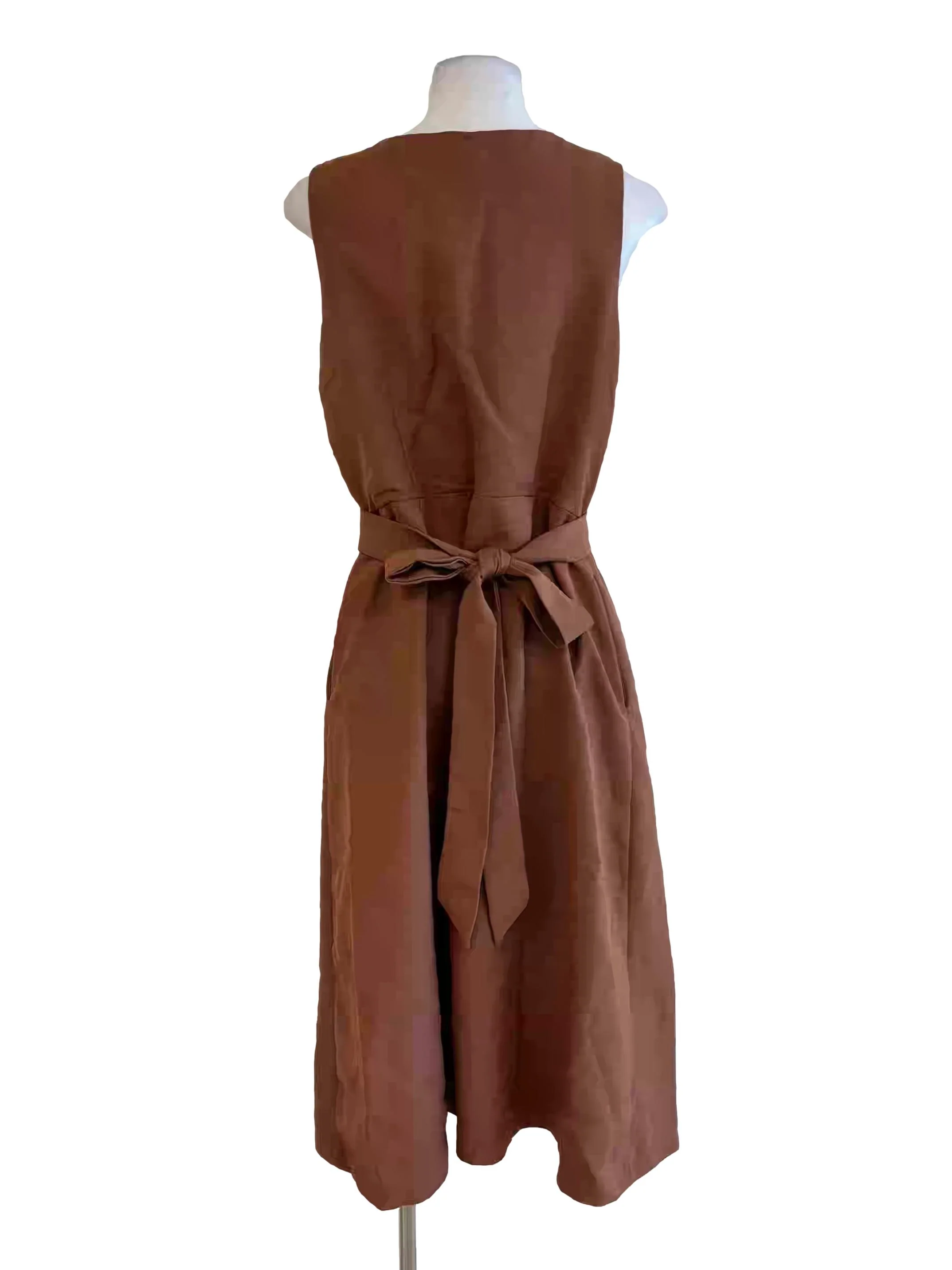 Auburn Brown Sleeveless Dress - Image 2