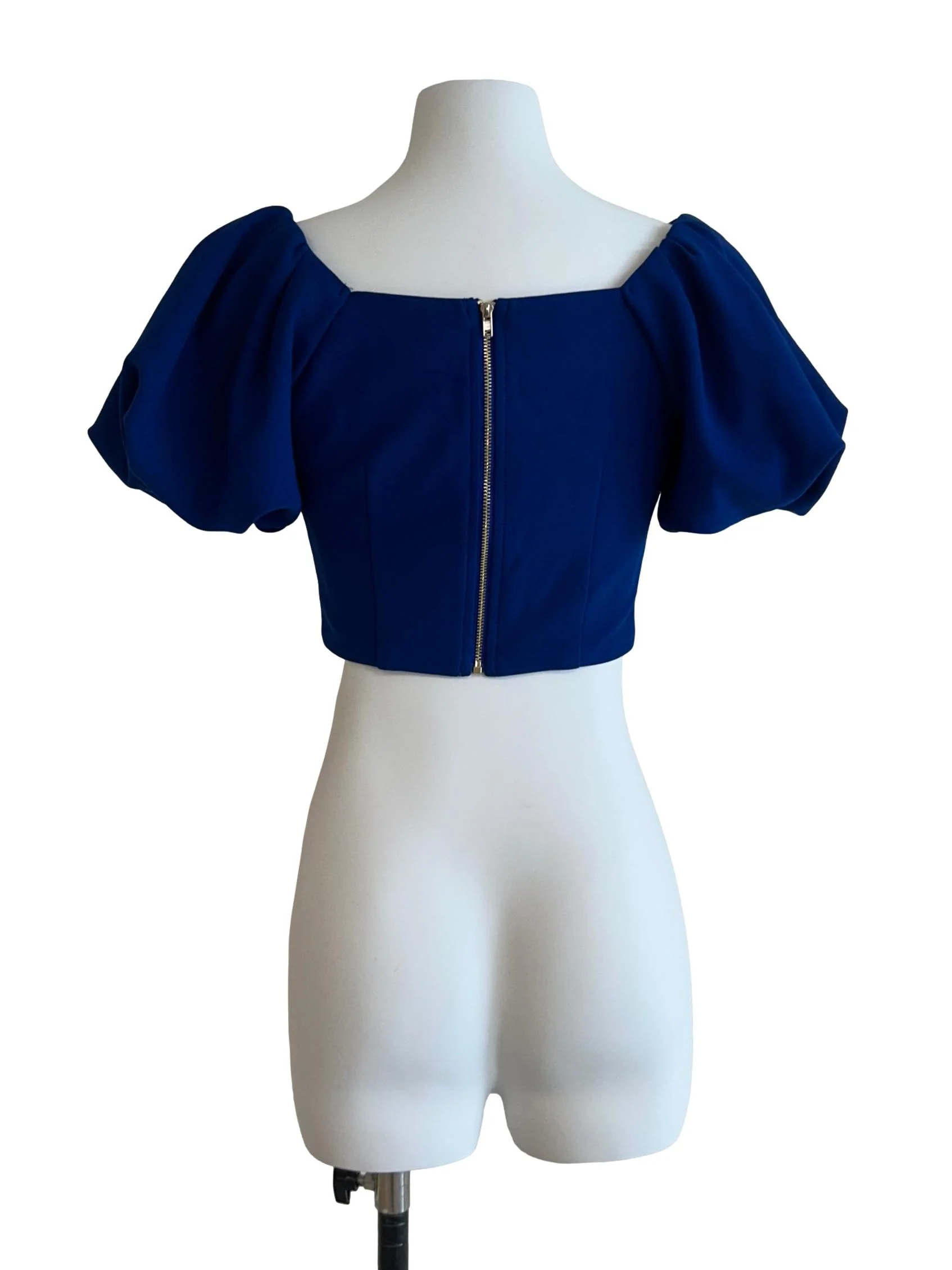 Azure Blue Puff Sleeves Top - Image 2