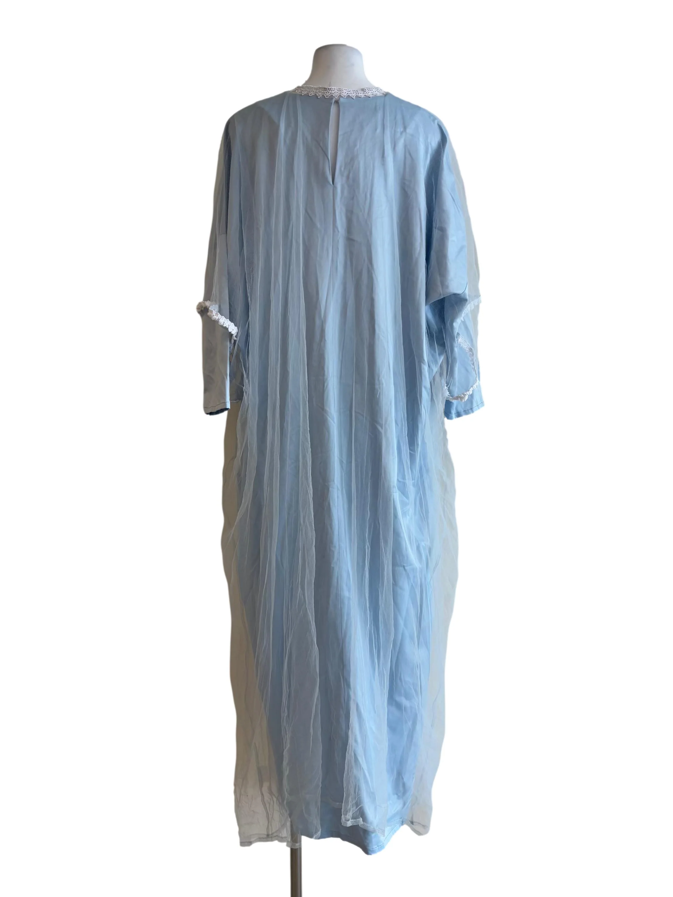 Baby Blue Lace Kaftan With Satin Inner - Image 2