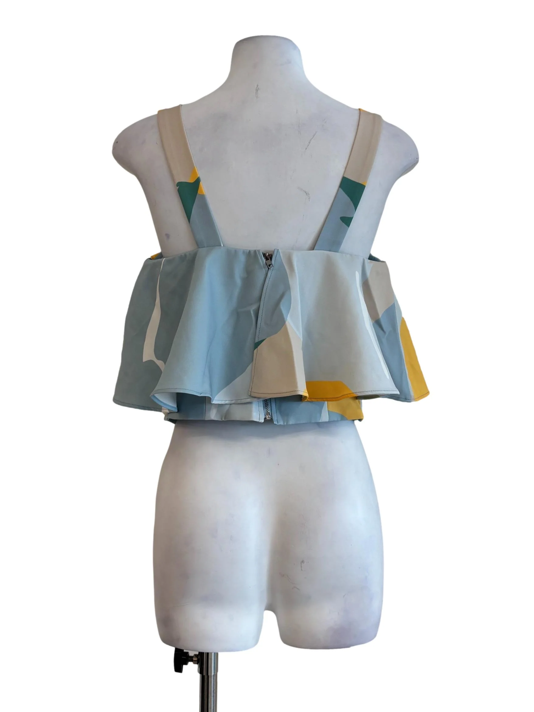 Baby Blue Patterned Drape Top - Image 2