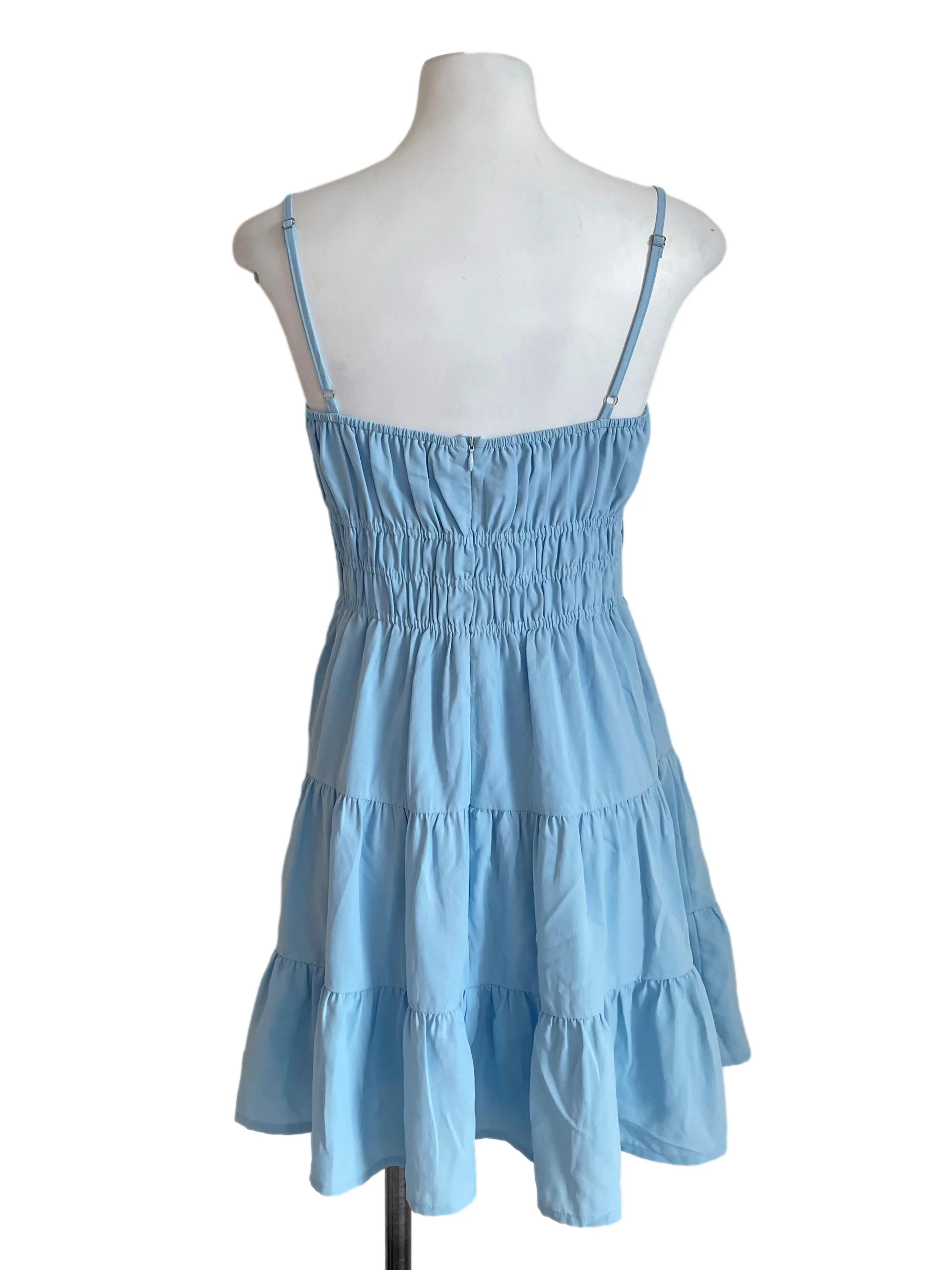 Baby Blue Tiered Petite Cami Dress - Image 2