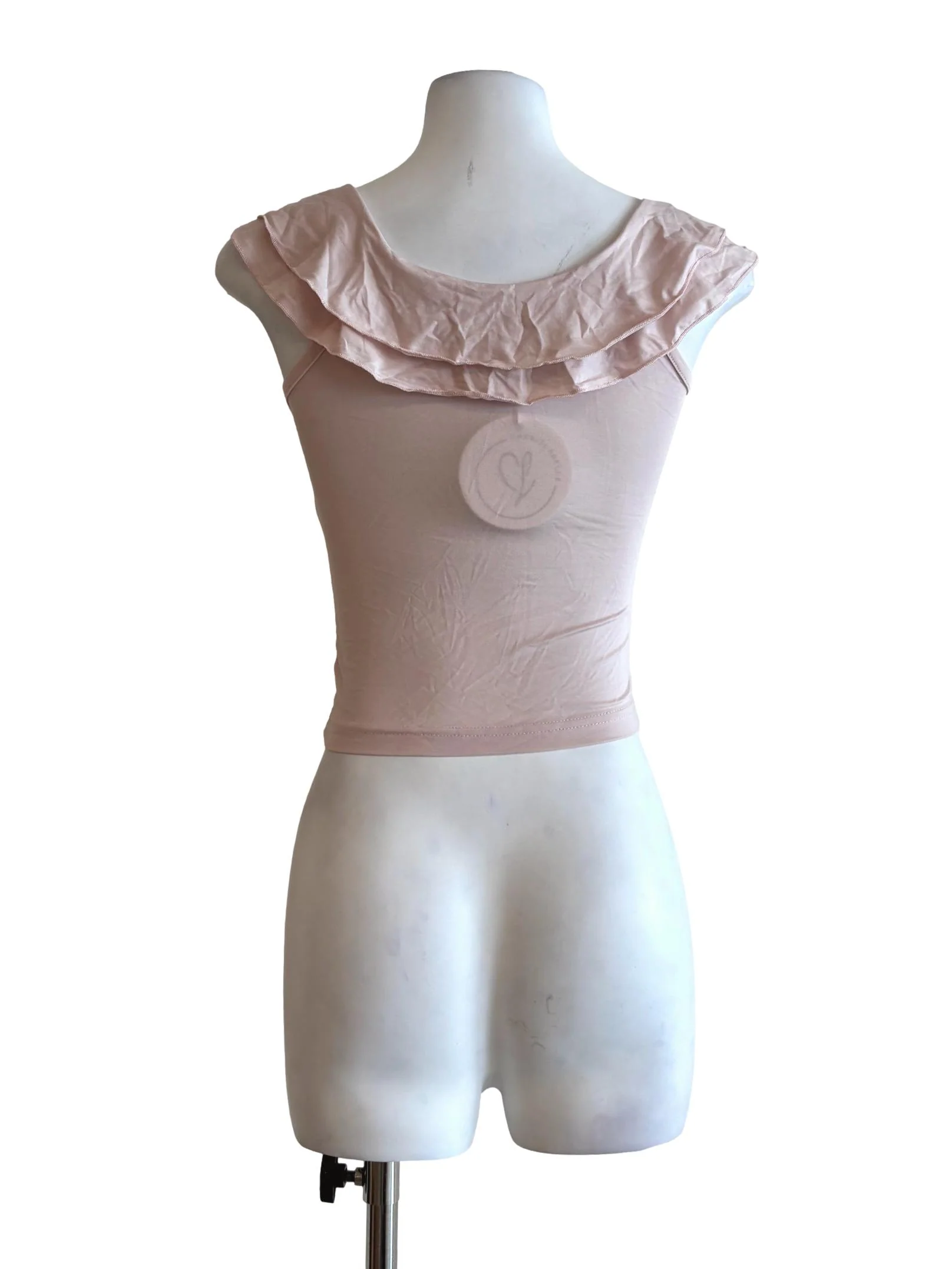 Baby Pink Front Twist Fitted Top - Image 2