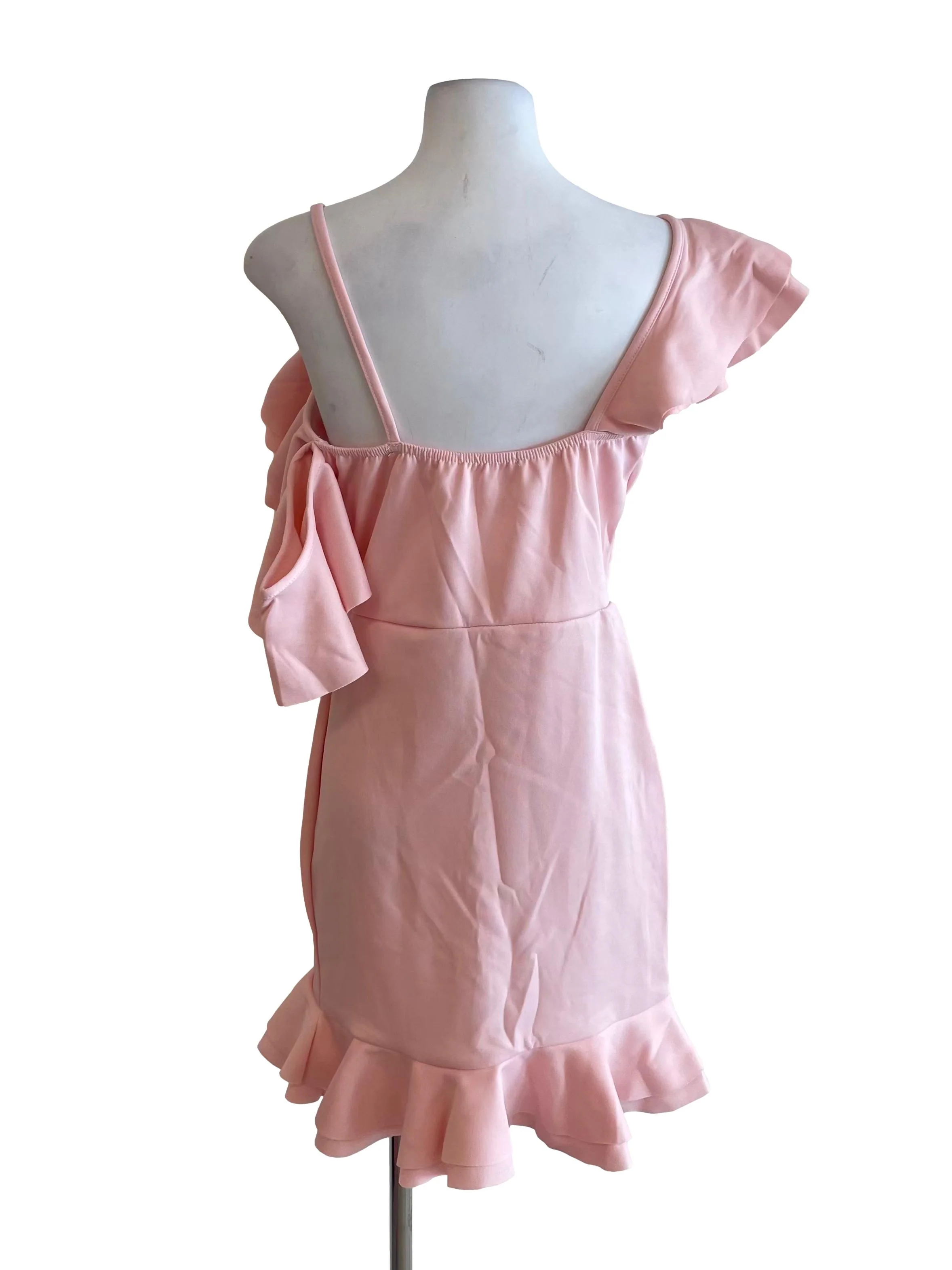 Baby Pink Ruffle Trumpet Dress - Image 2