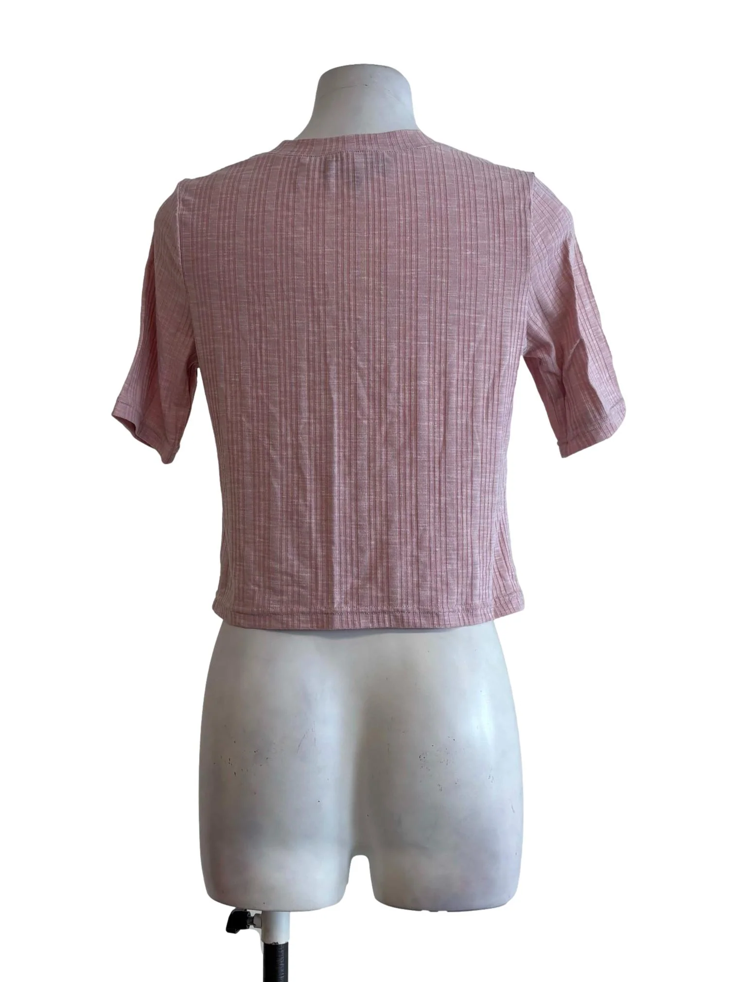 Baby Pink Short Sleeve Fitted Top - Image 2