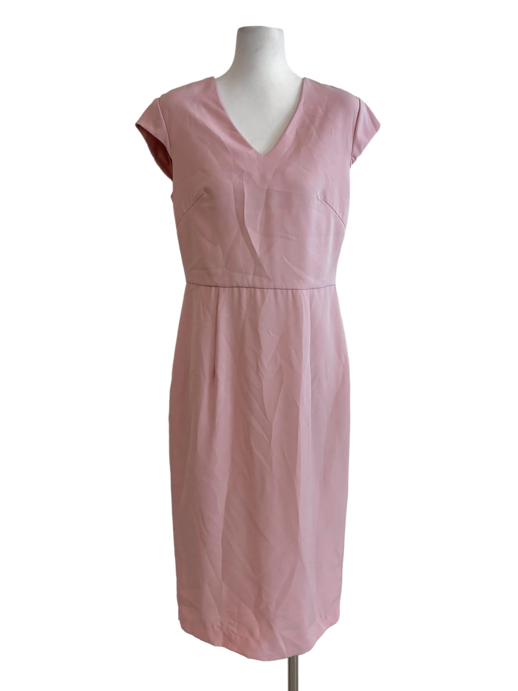 Baby Pink Short Sleeve Pencil Dress