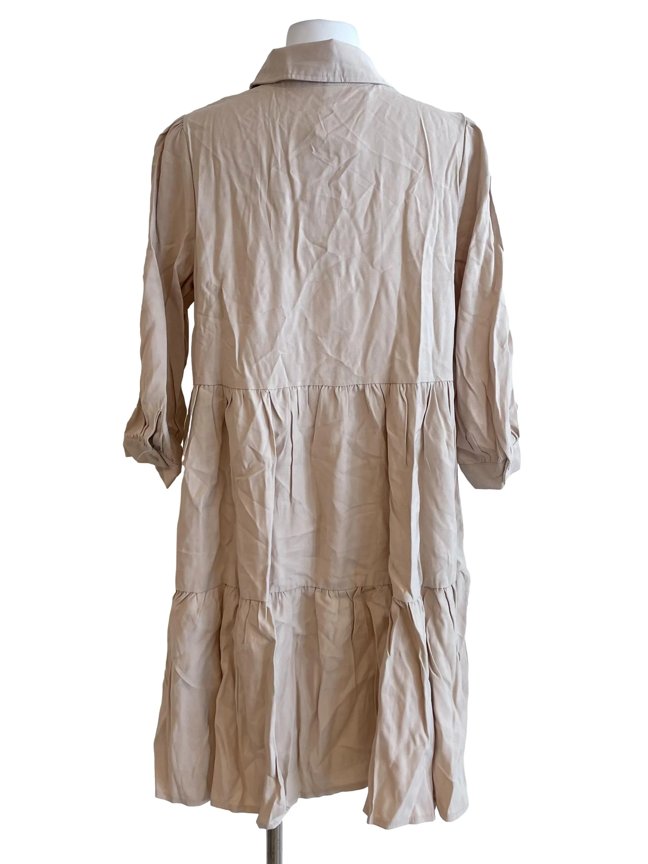 Baeige Tiered Petite Shirt Dress - Image 2