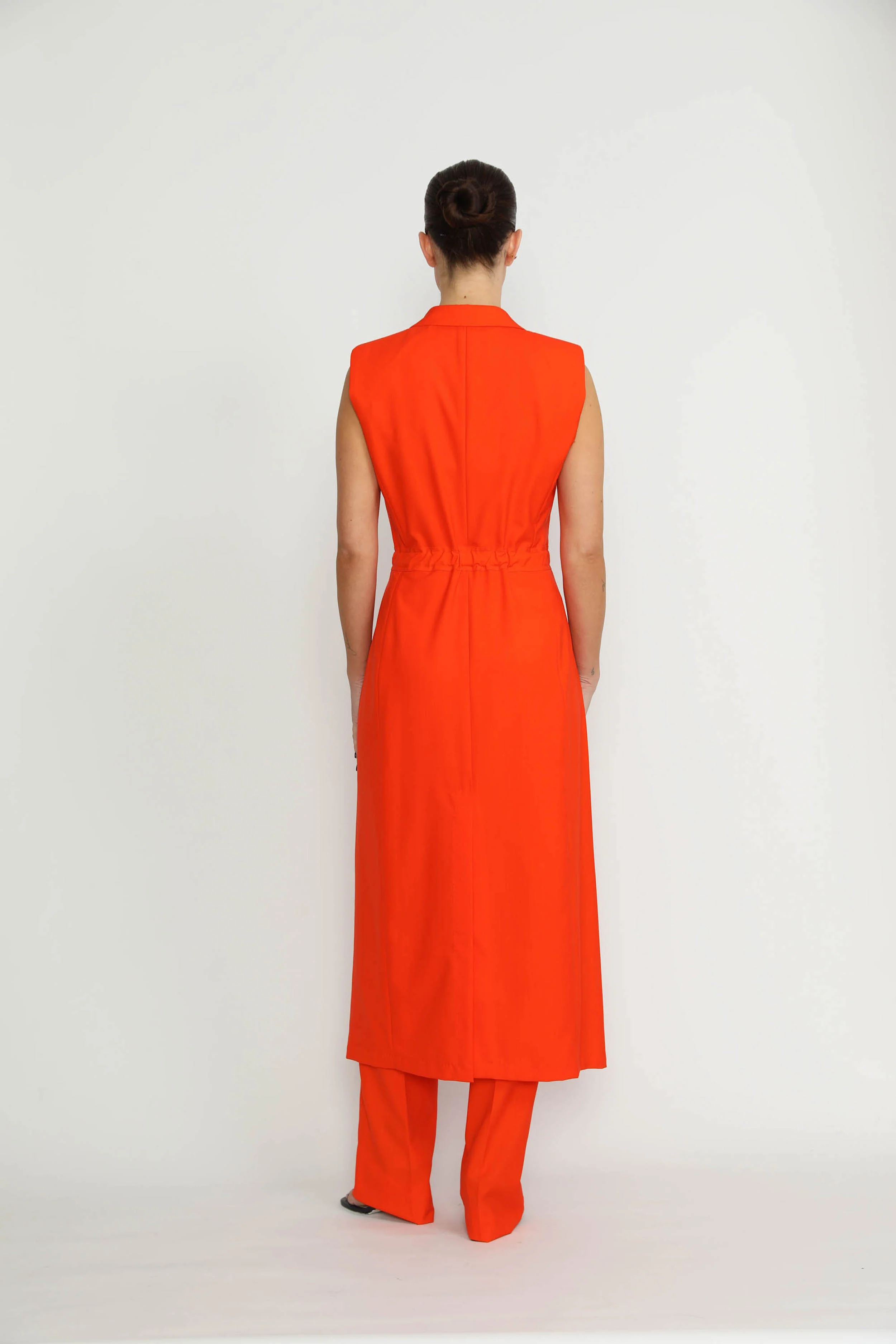 Basel Trenchcoat - Sleeveless Trench In Sweet Orange CSN - Image 4