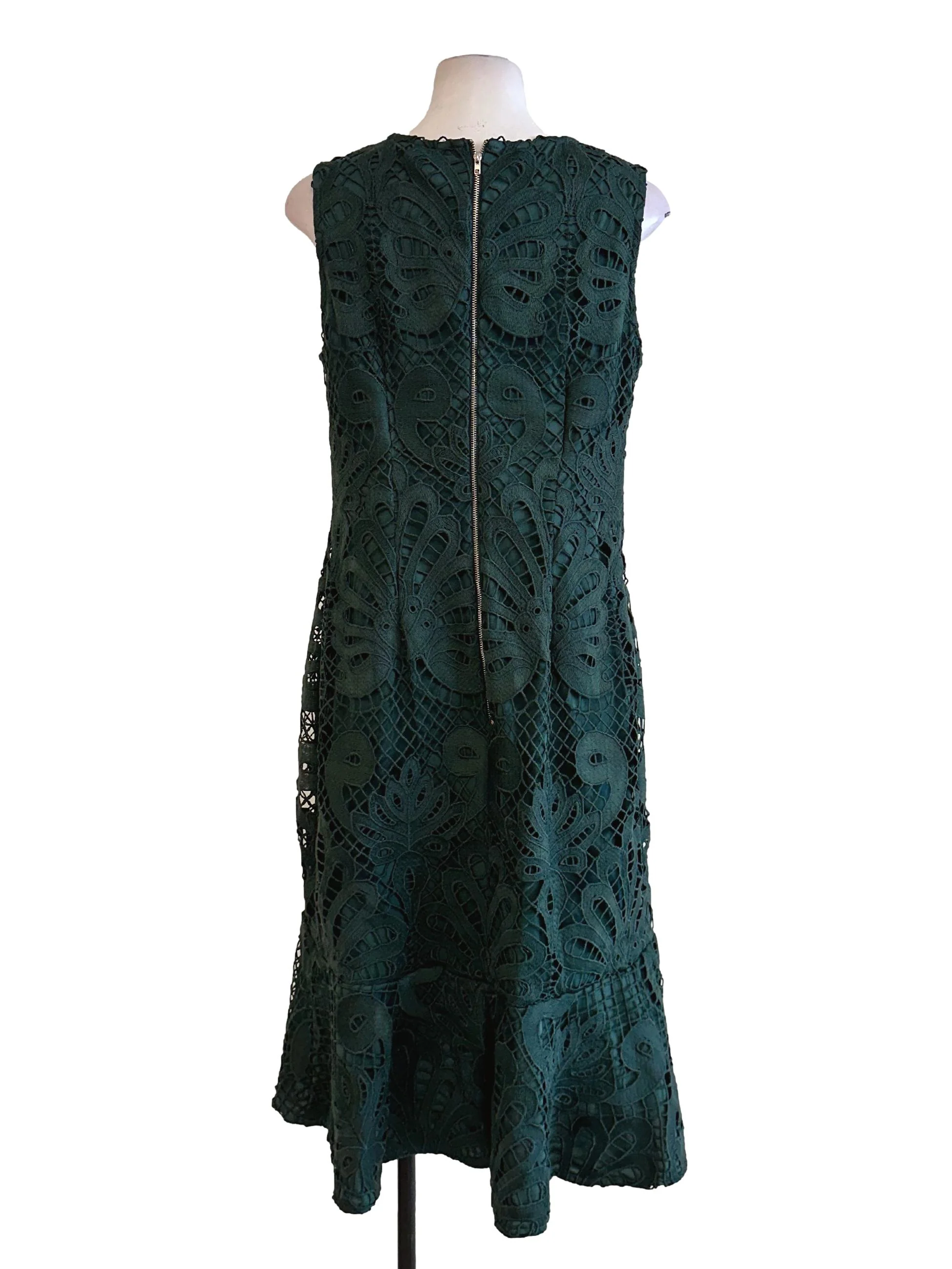 Basil Green Embroidery Pattern Dress - Image 2