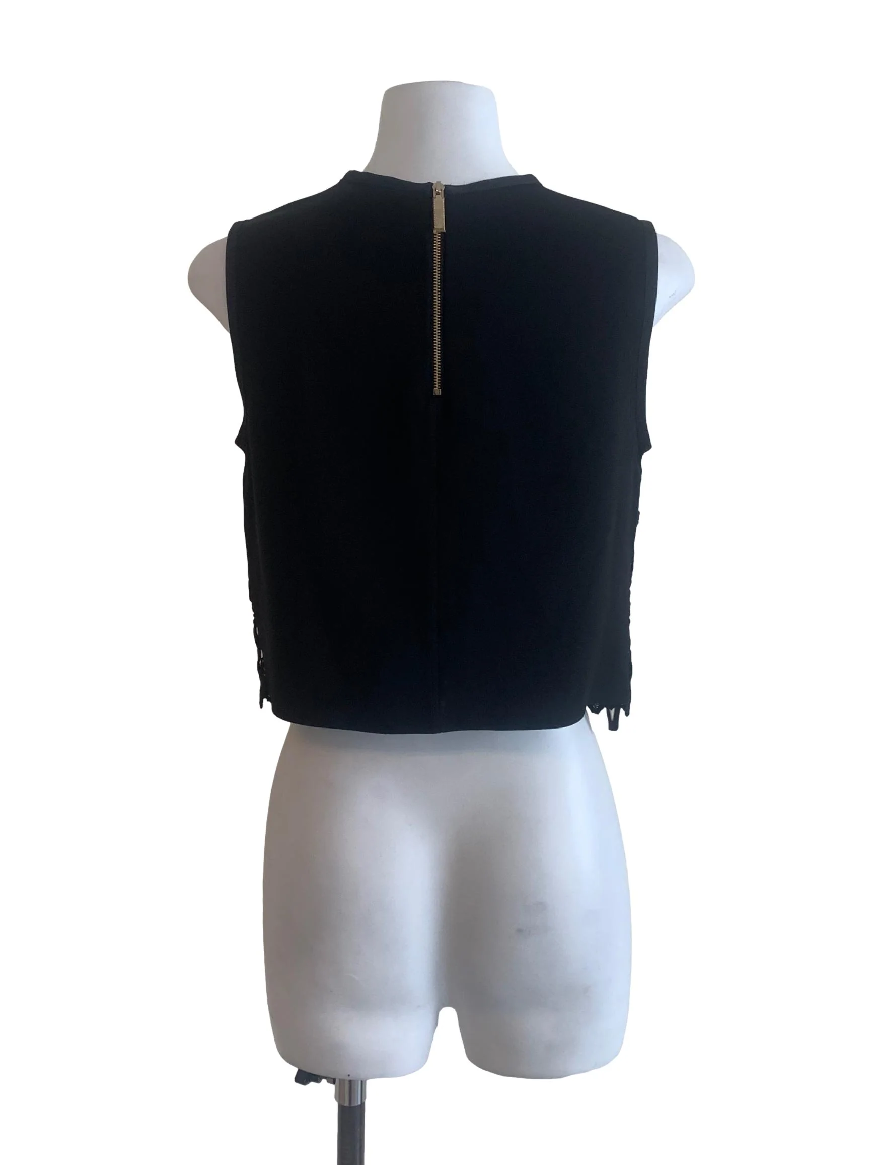 Beige Black Lace Pattern Top - Image 2