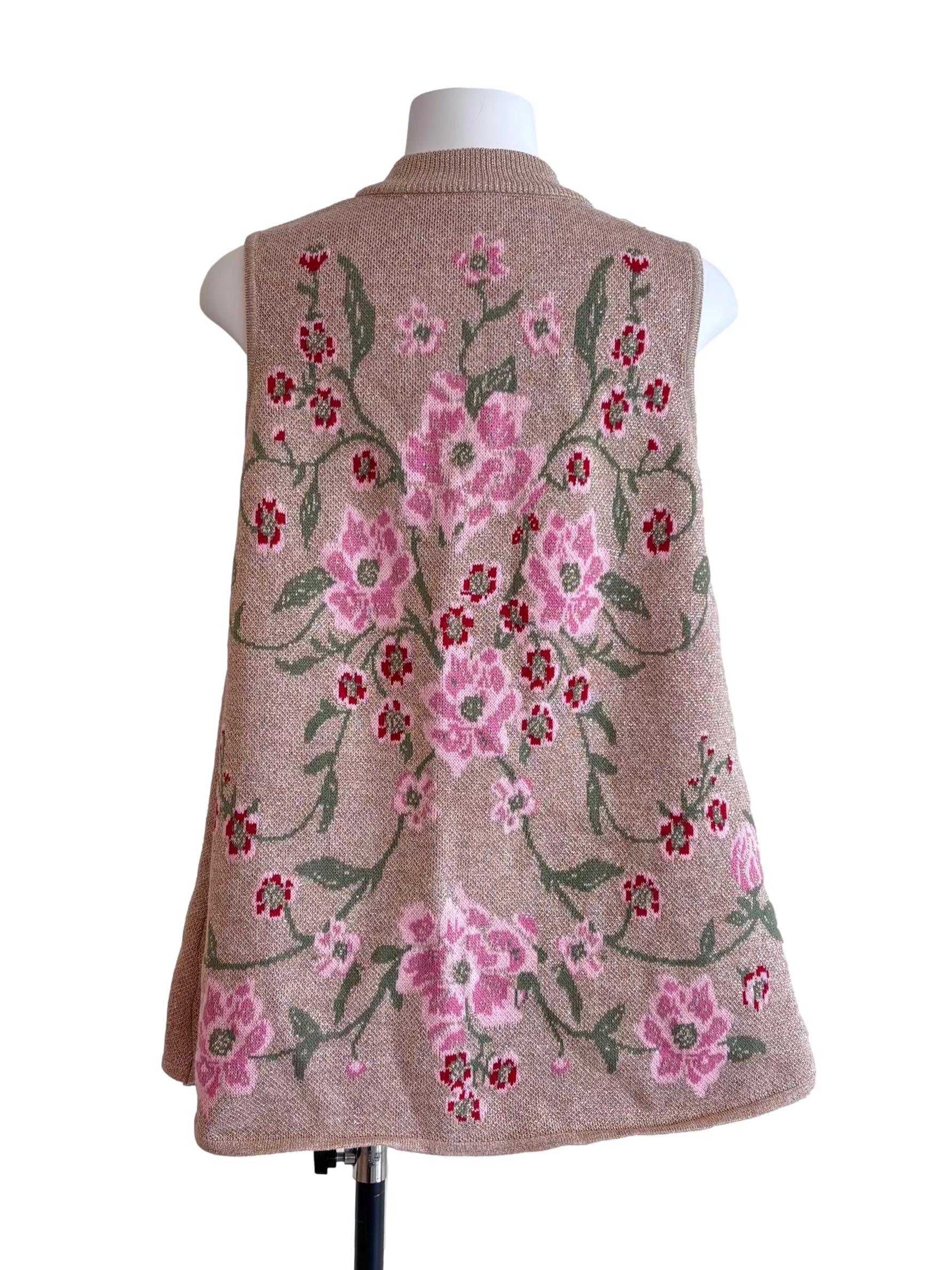 Beige Floral Mù Lán Shu Top - Image 2