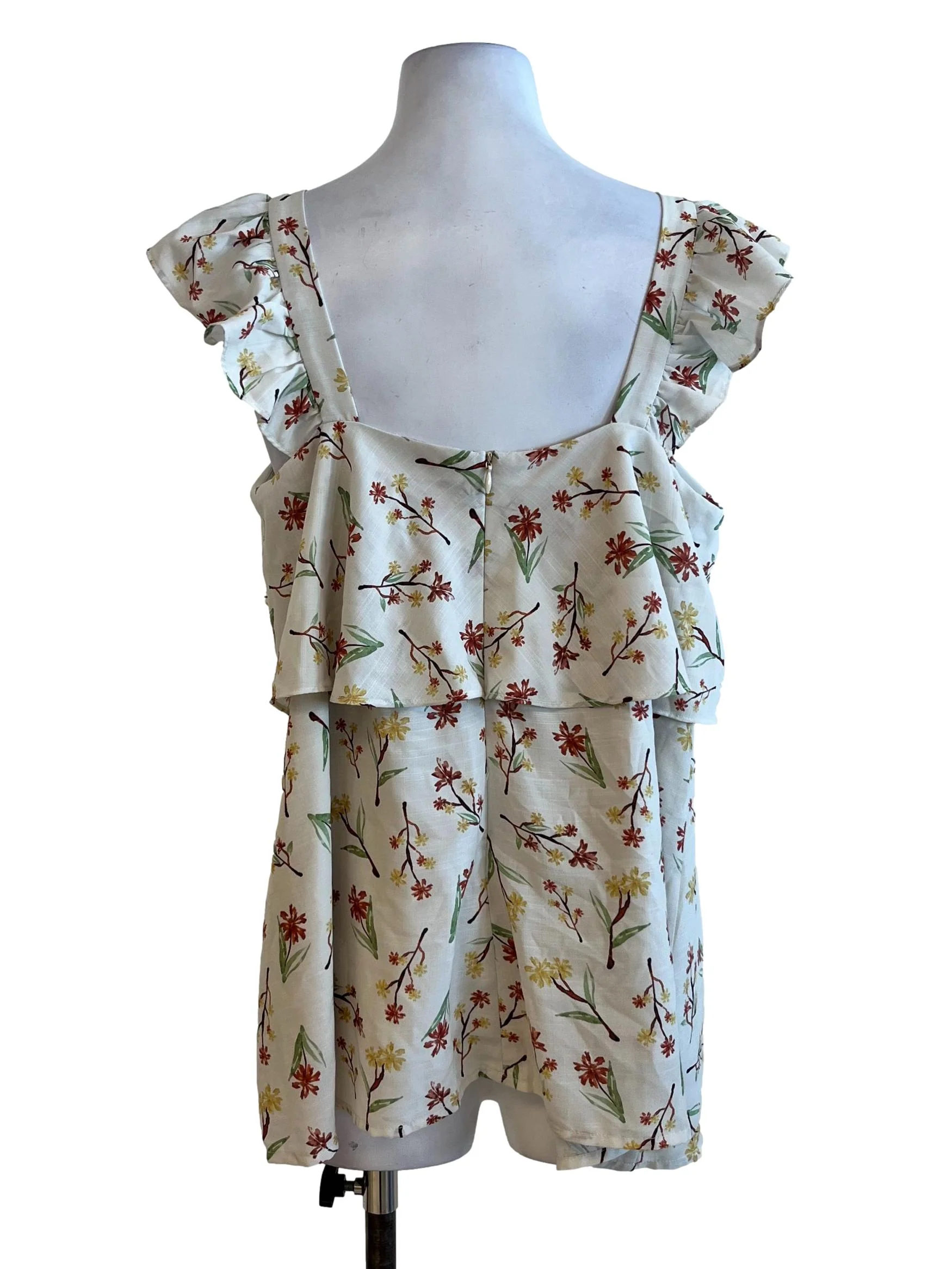 Beige Floral Pattern Blouse - Image 2