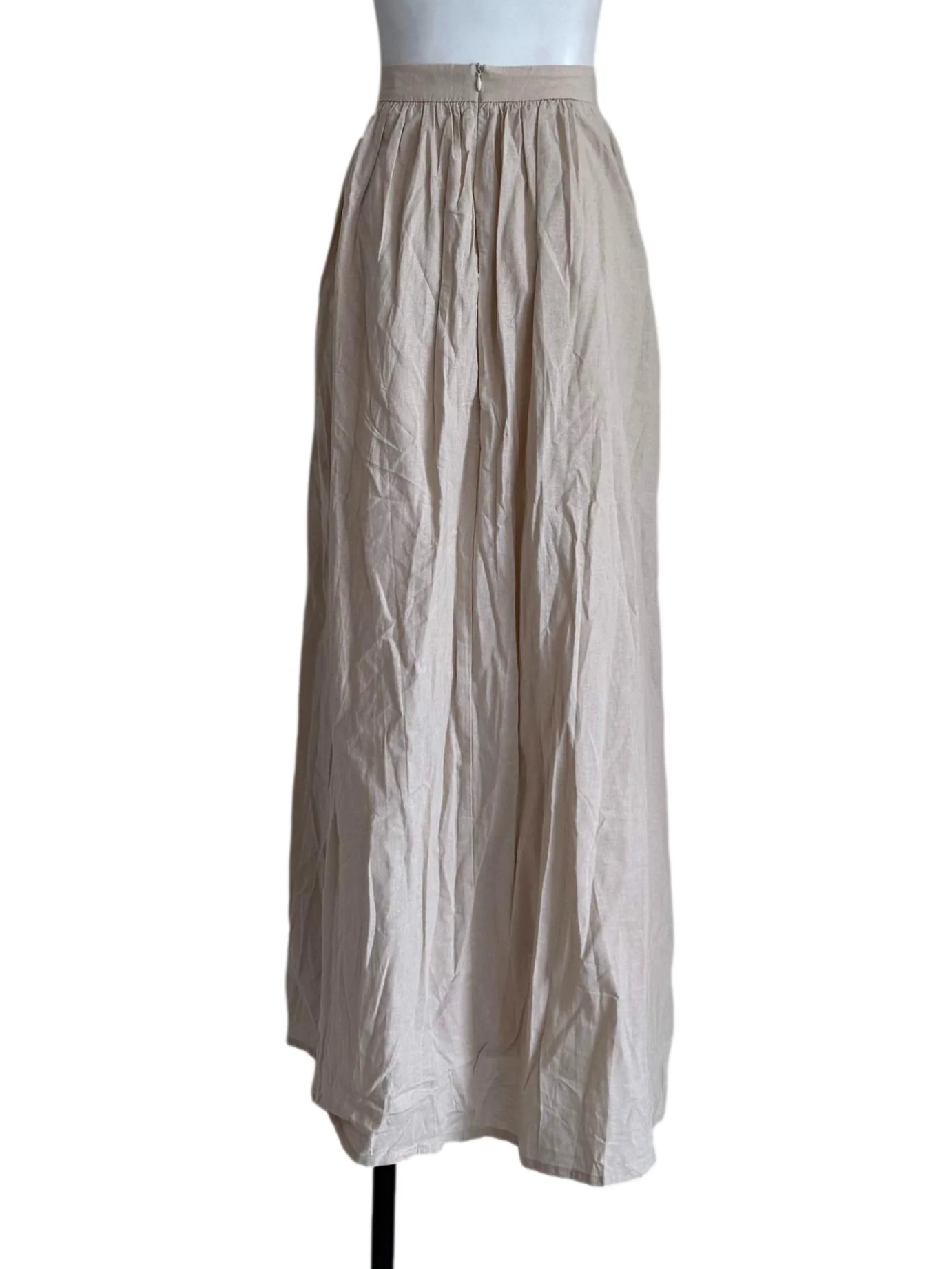Beige Front Slit Skirt - Image 2