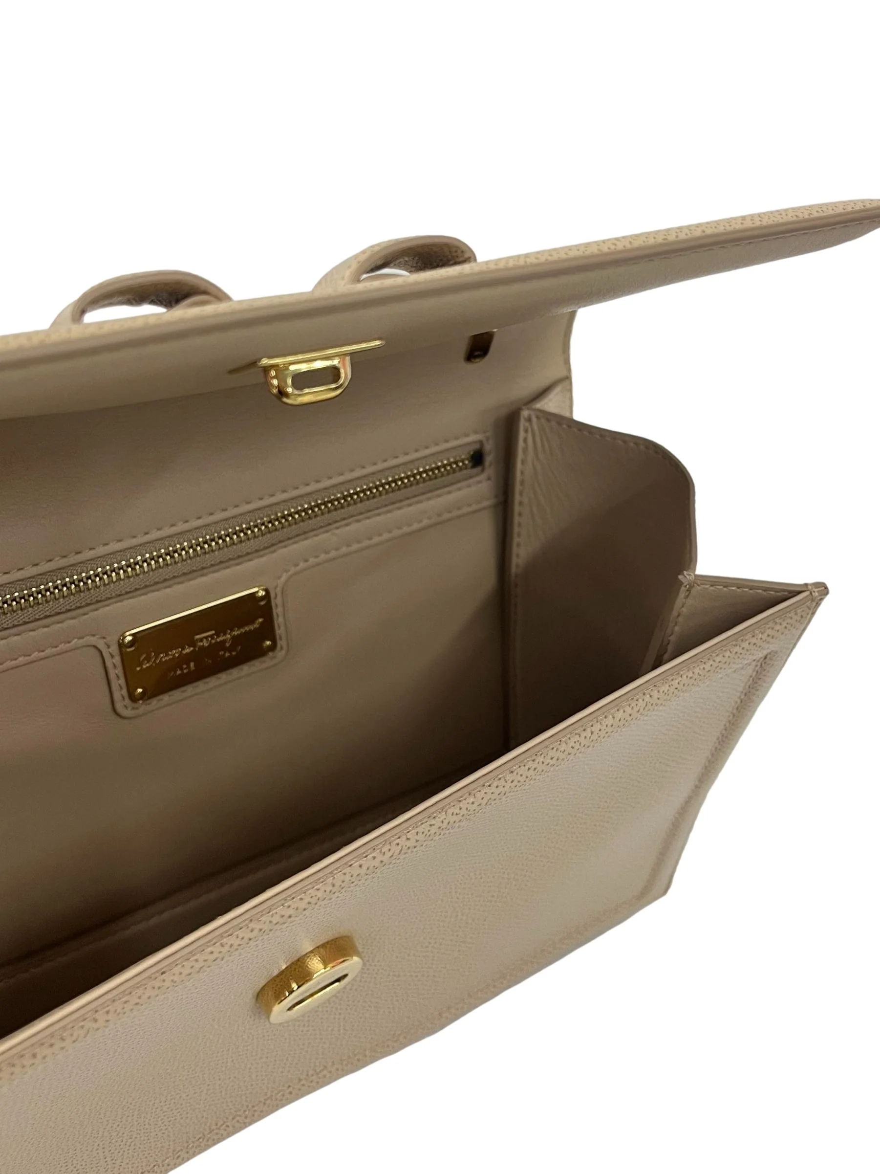 Beige Leather Ginny Leather Shoulder Bag - Image 5
