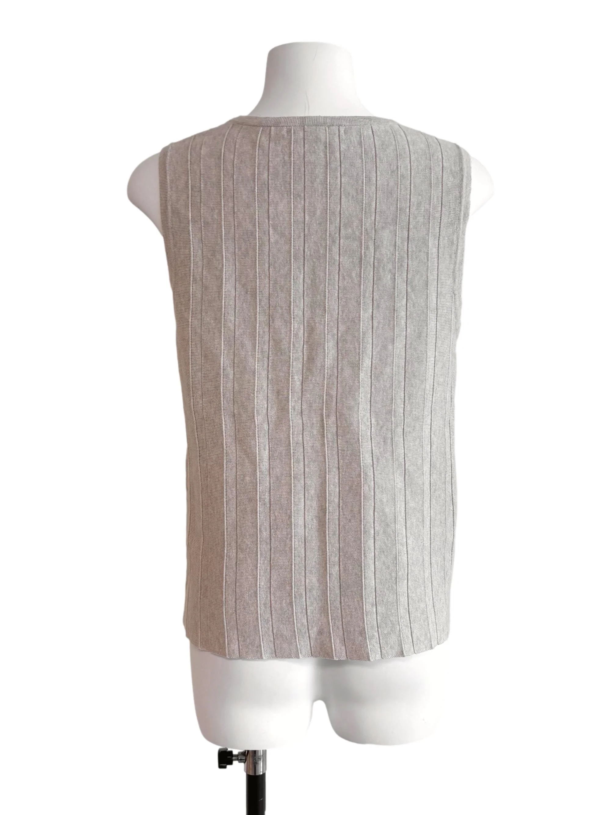 Beige Lined Sleeveless Knit Top - Image 2