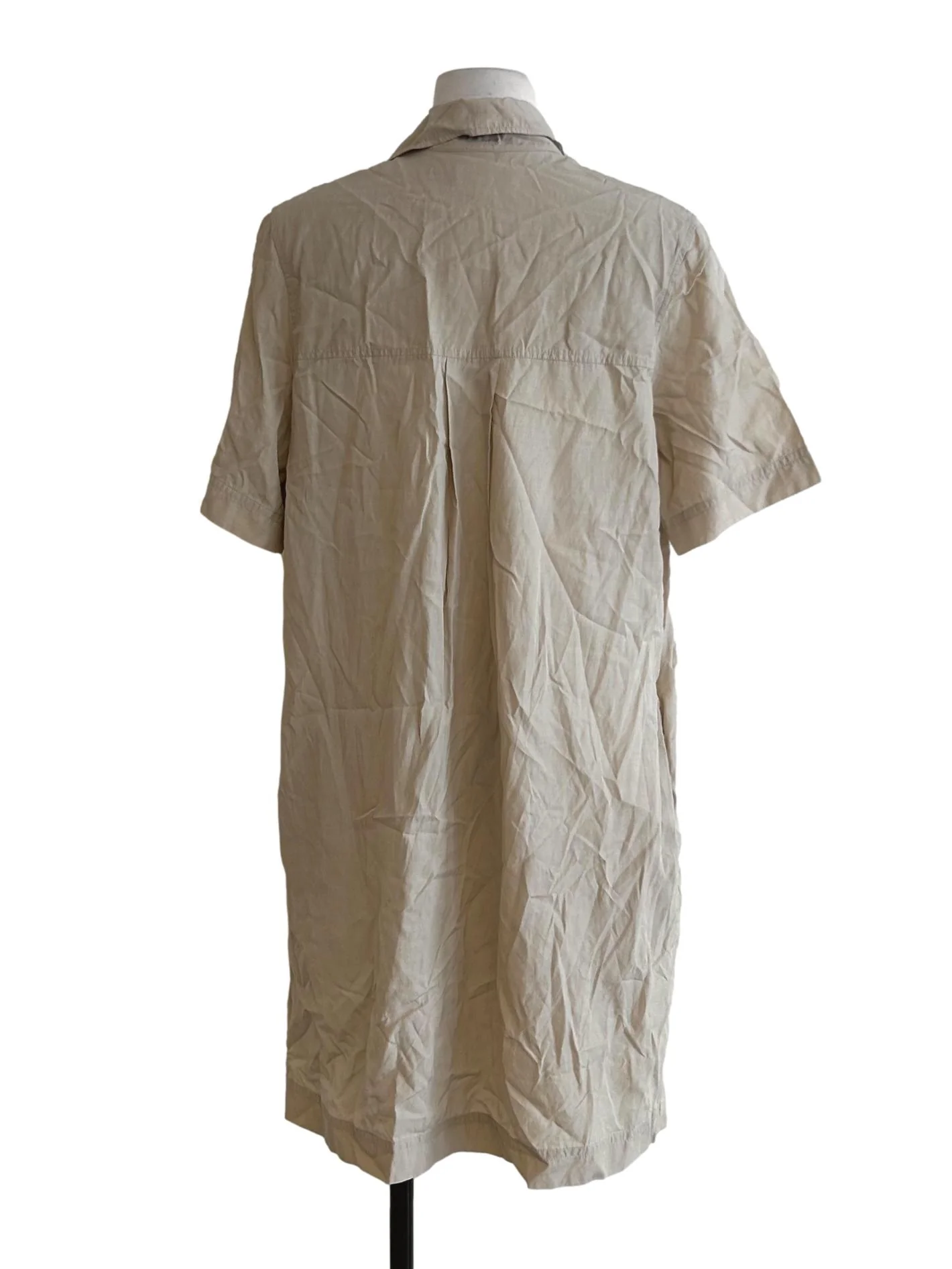 Beige Longline Dress With Zip - Image 2