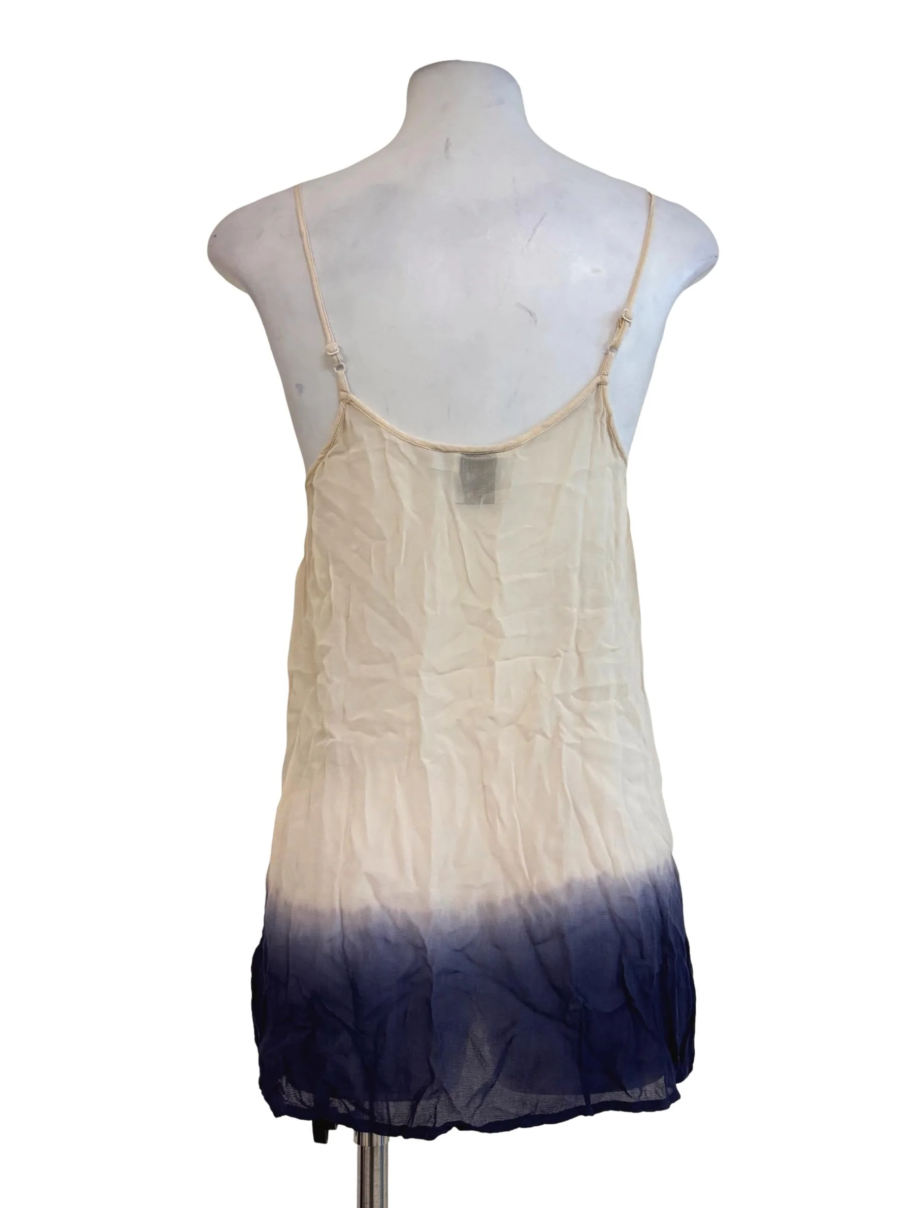Beige Ocean Blue Spaghetti Strap Sheer Top - Image 2