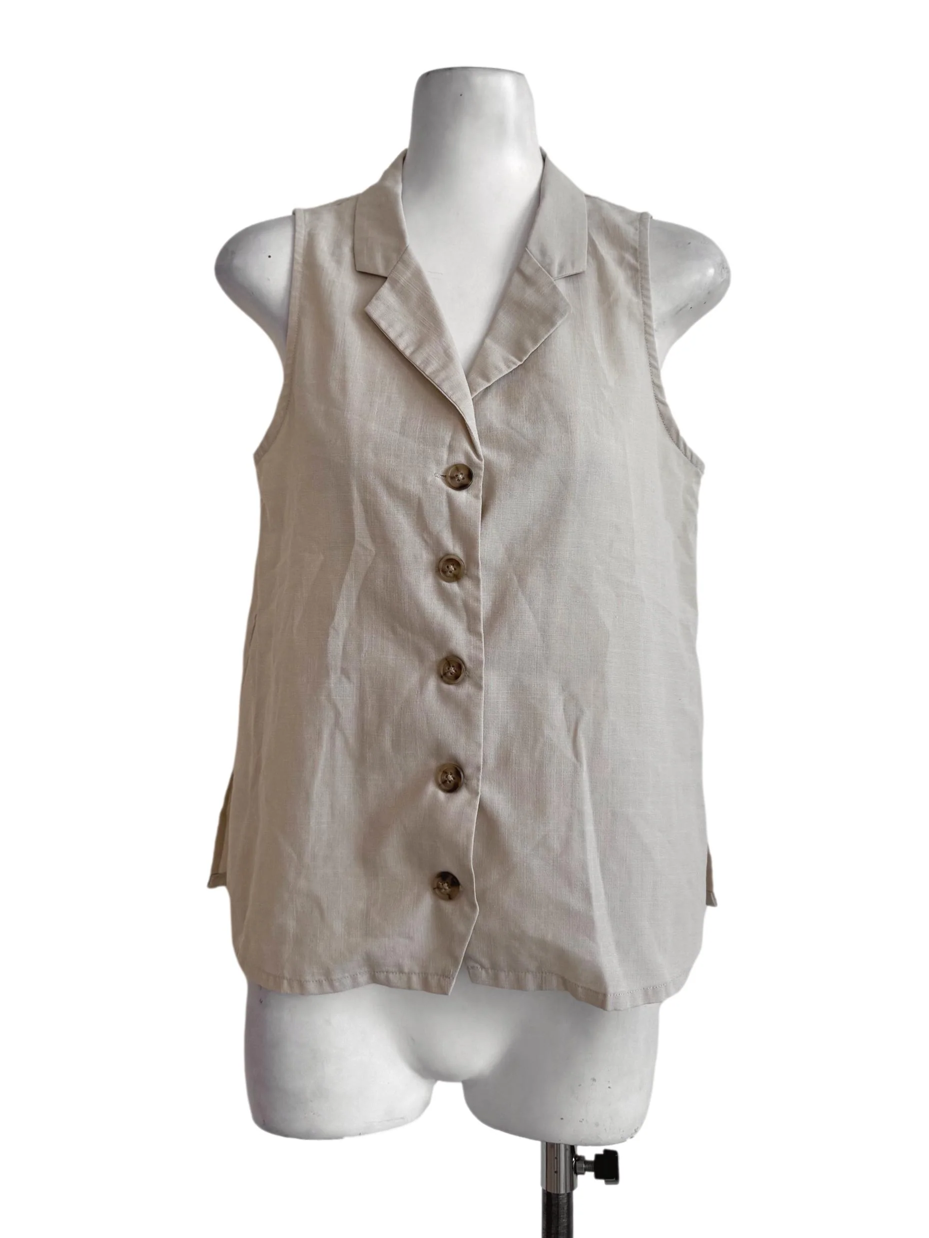 Beige Sleeveless Top TTR