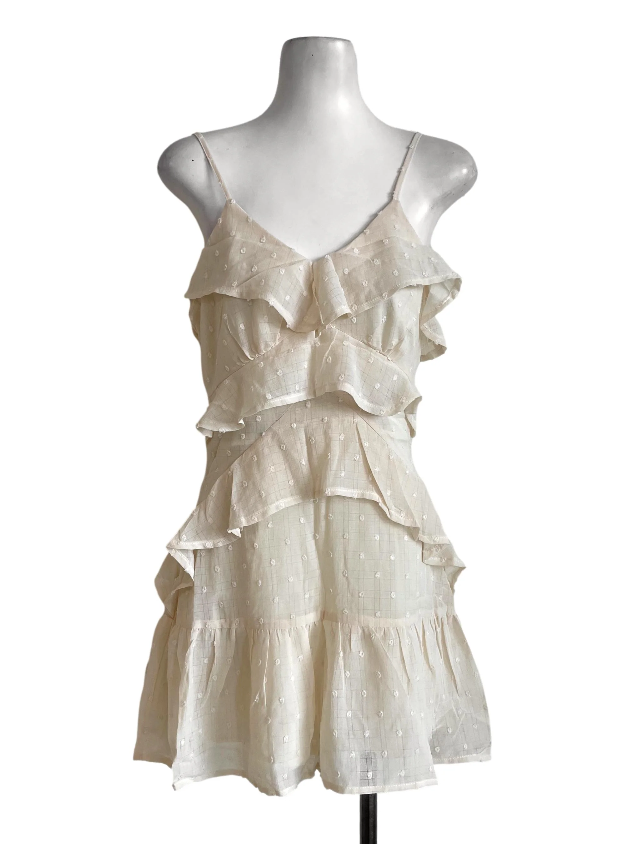 Beige Swiss Dots Rompers