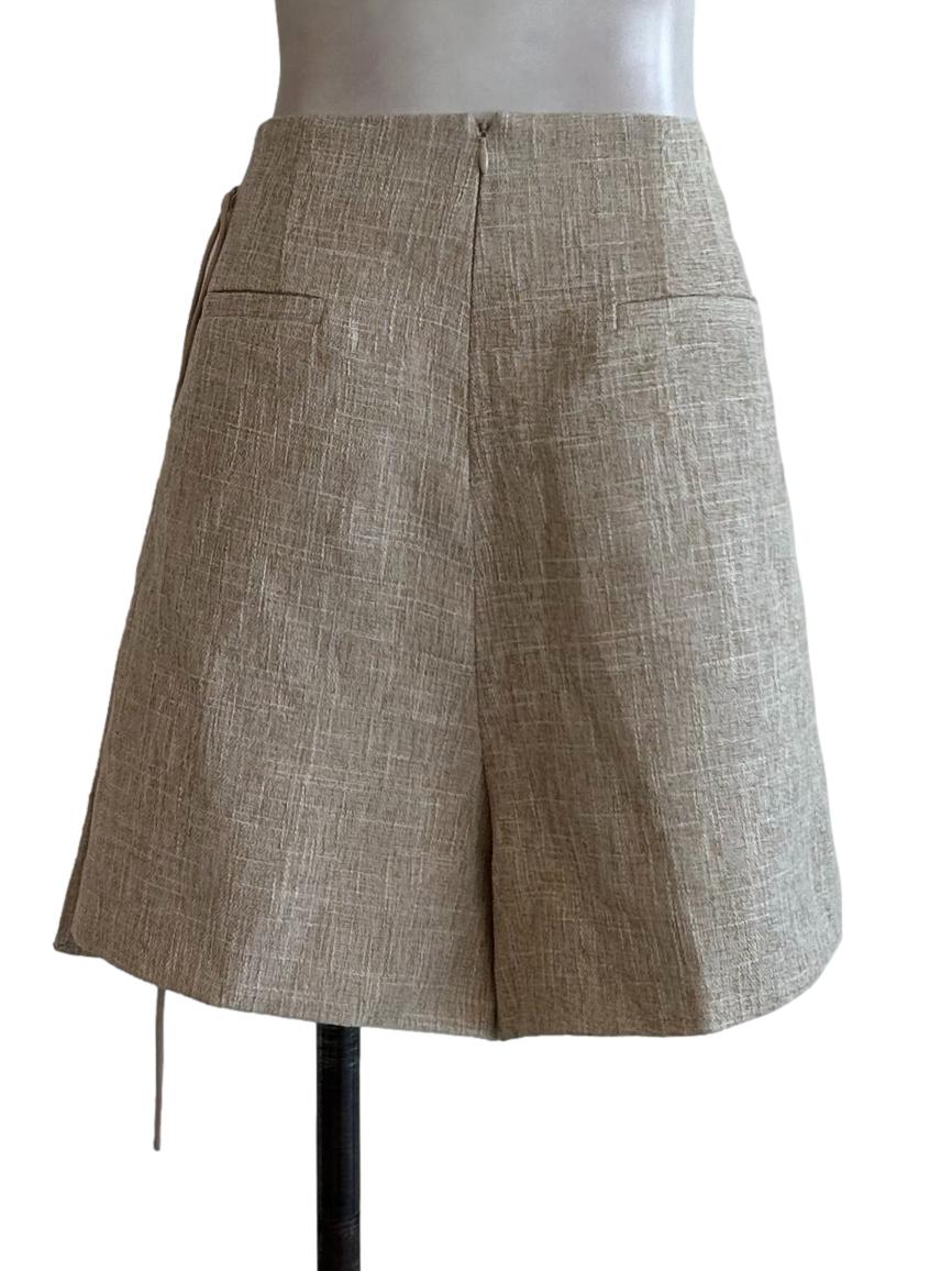 Beige Tweed Wrap Skort - Image 2