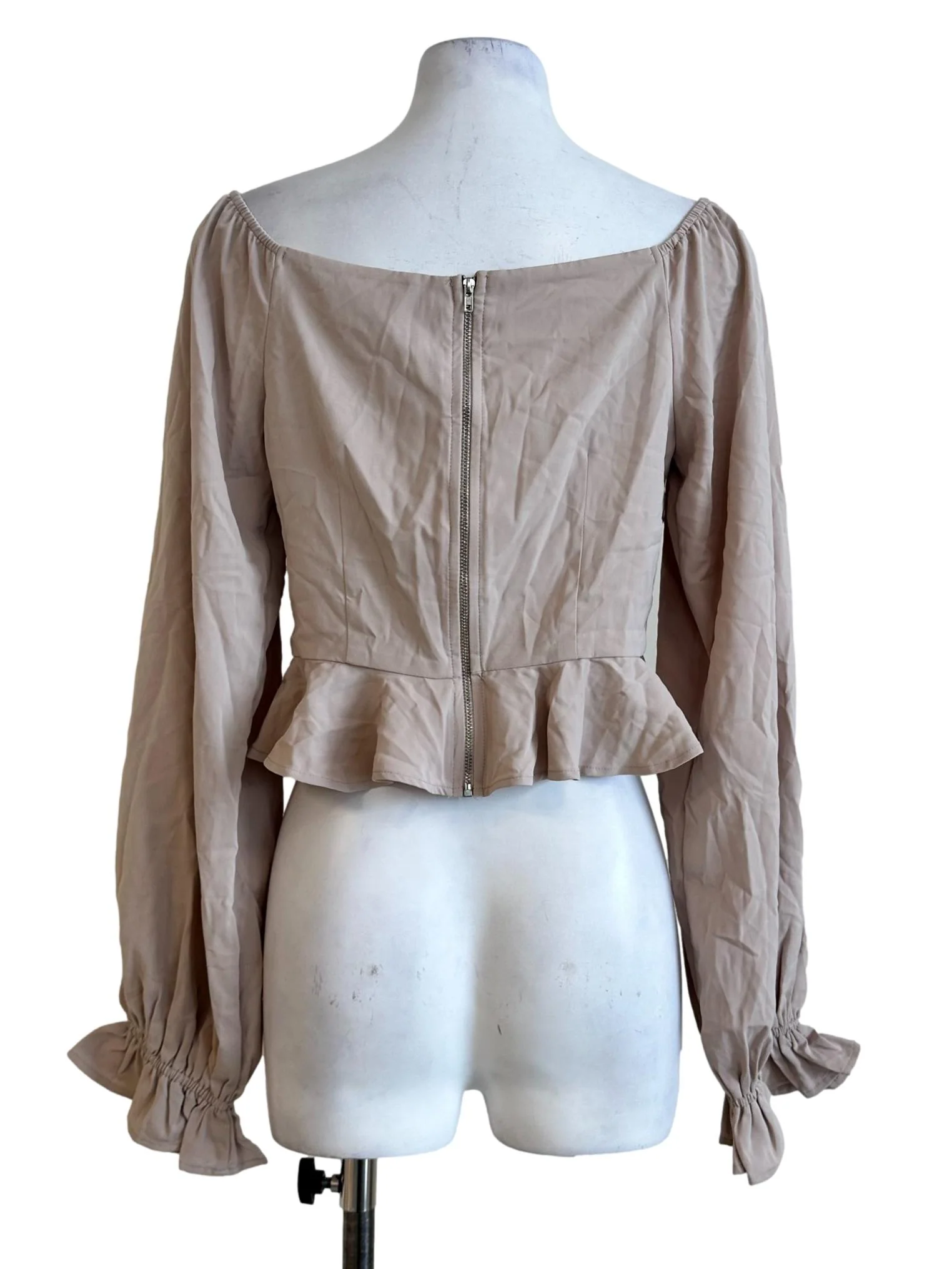 Beige V Neckline Top - Image 2