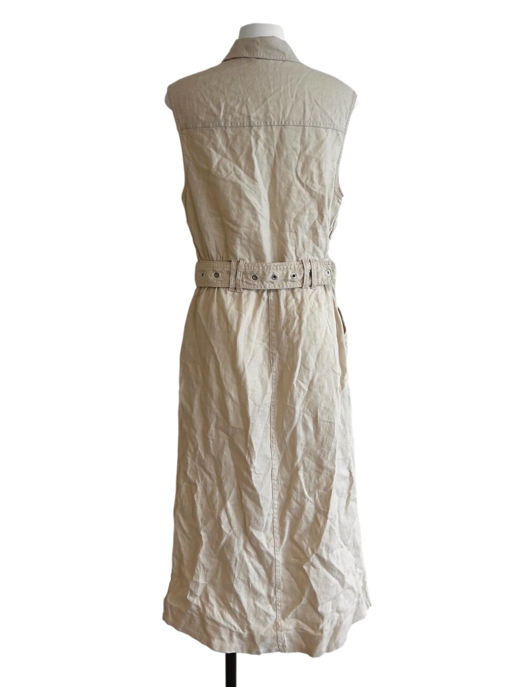 Beige Waist Belt Dress - Image 2
