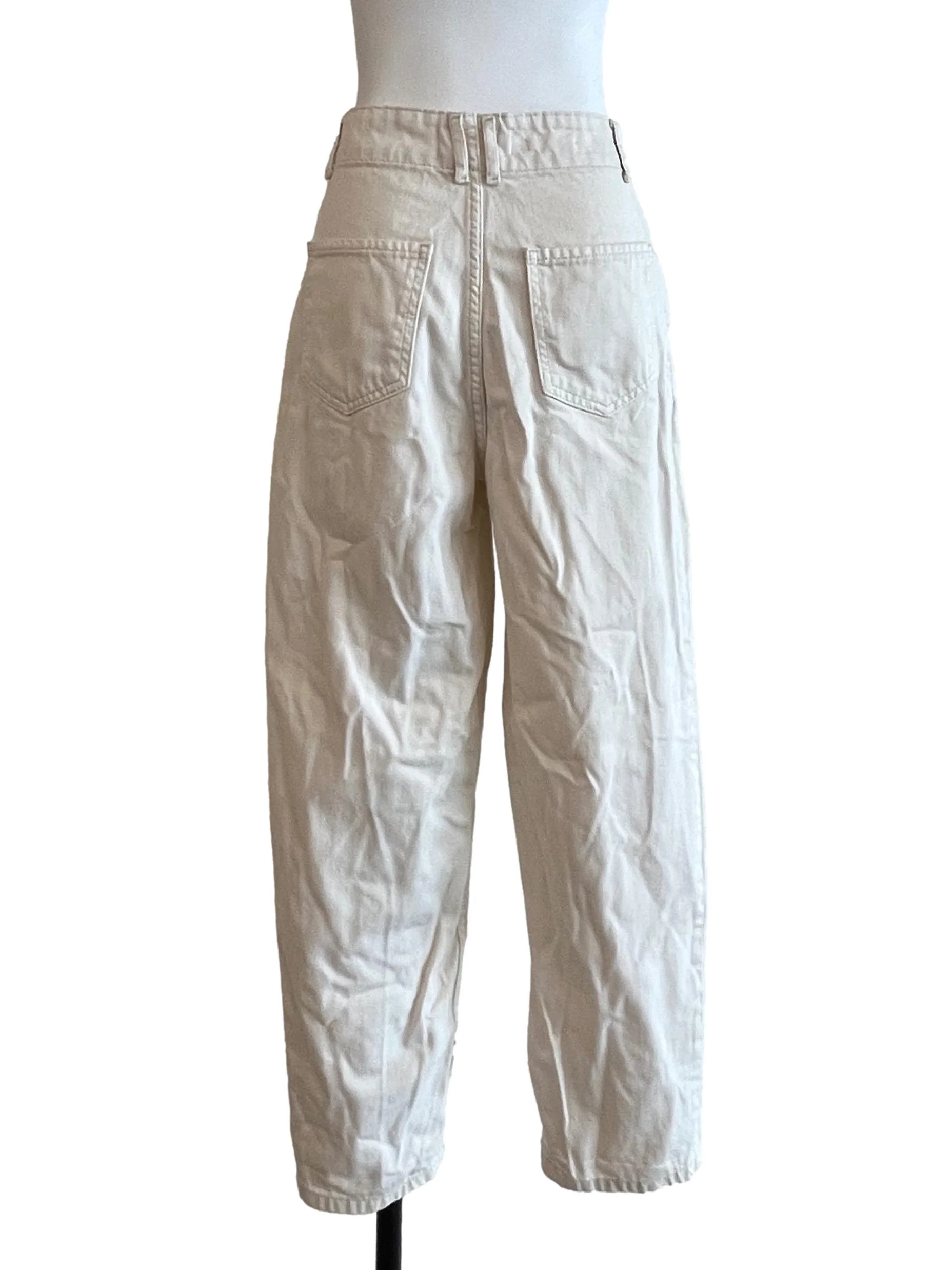 Beige White Denim Jeans - Image 2