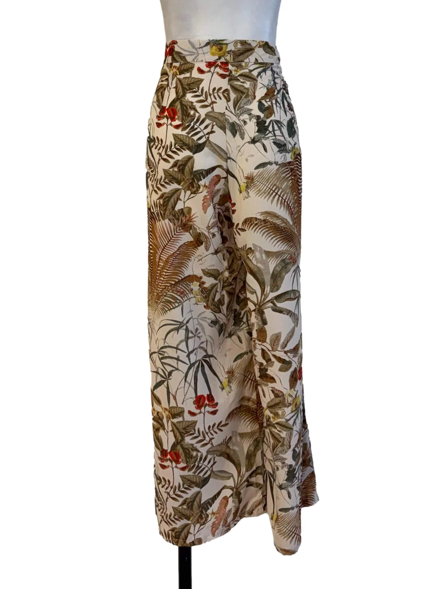 Beige With Prints Straight Cut Pants - Image 2