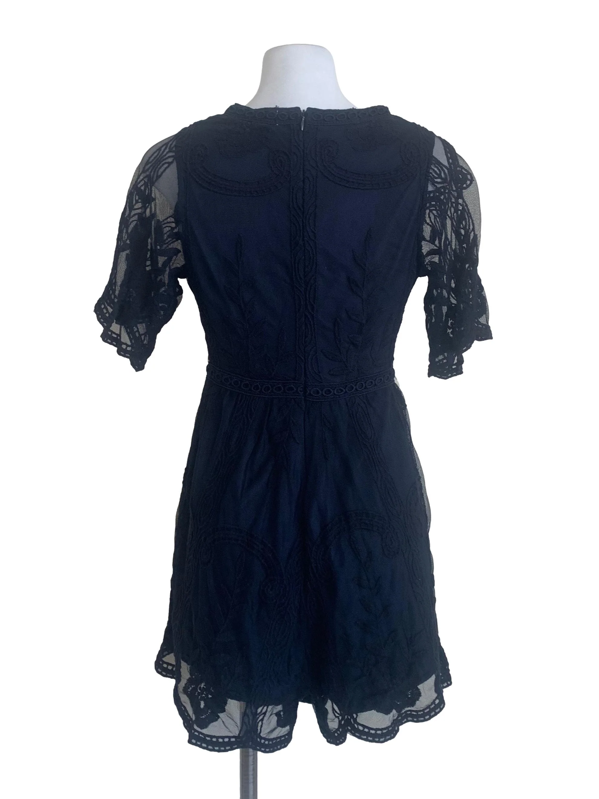 Berry Blue Laced Pattern Romper - Image 2