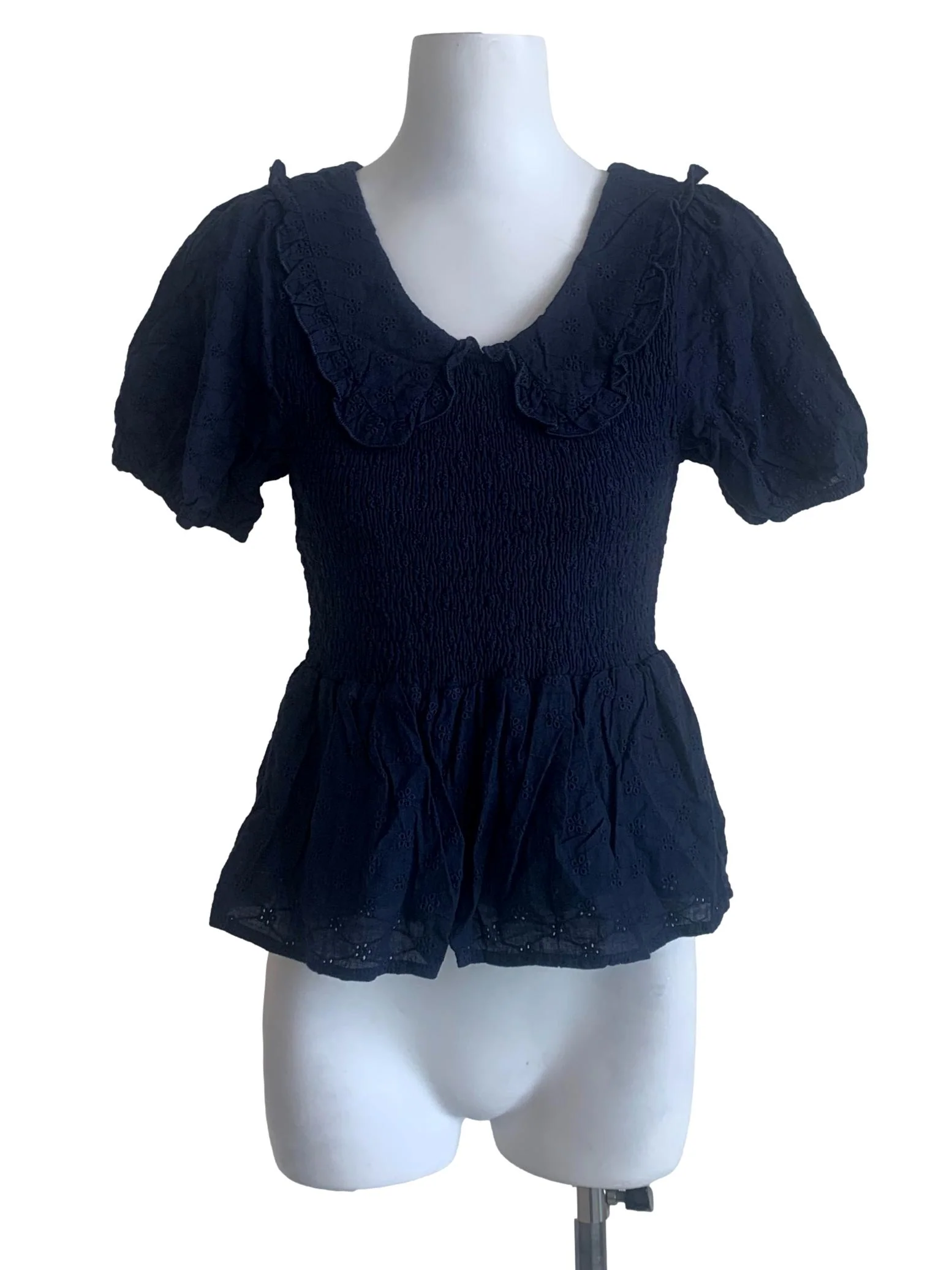 Berry Blue Peasant Top