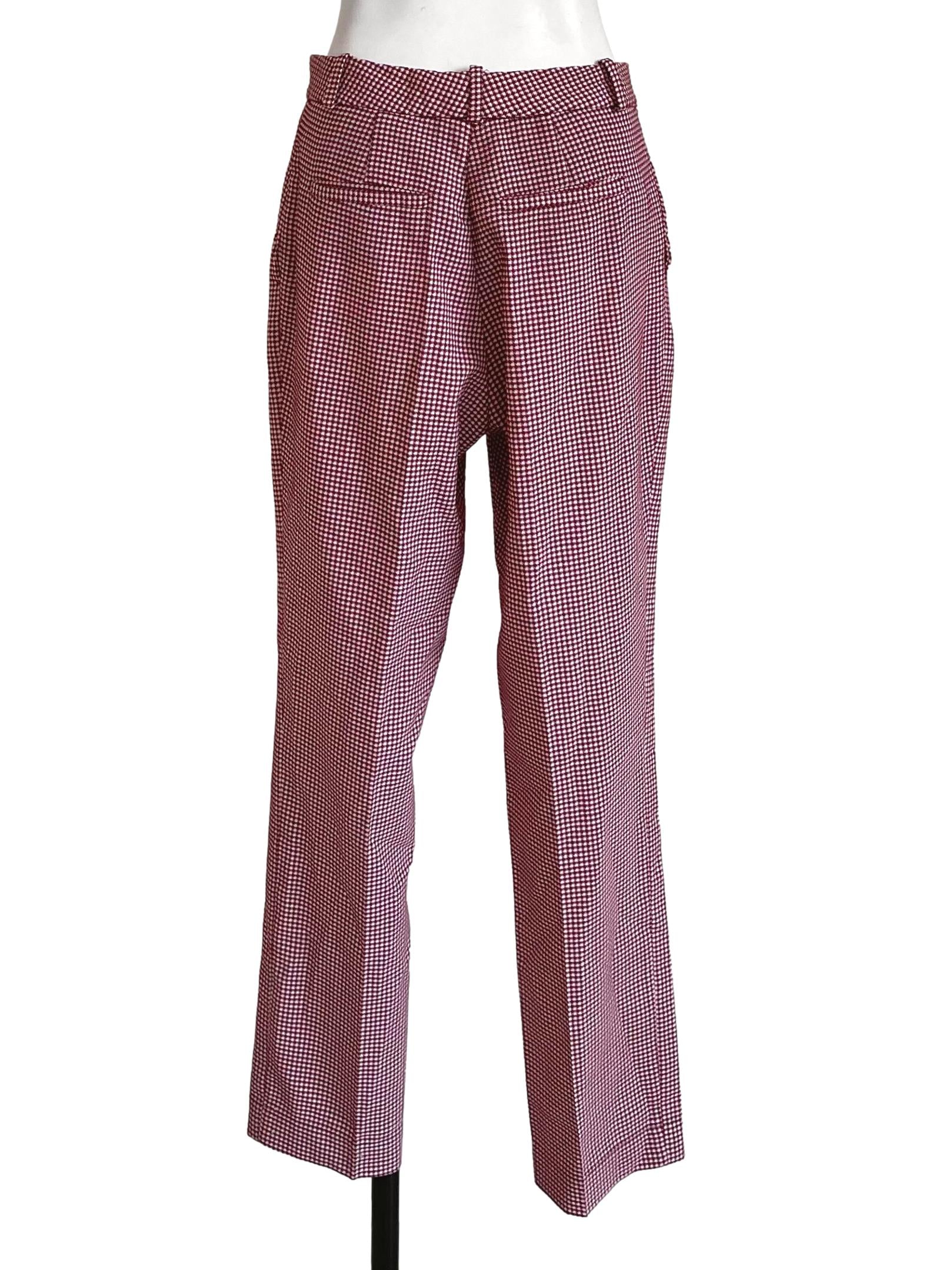 Berry Houndstooth Formal Trousers - Image 2