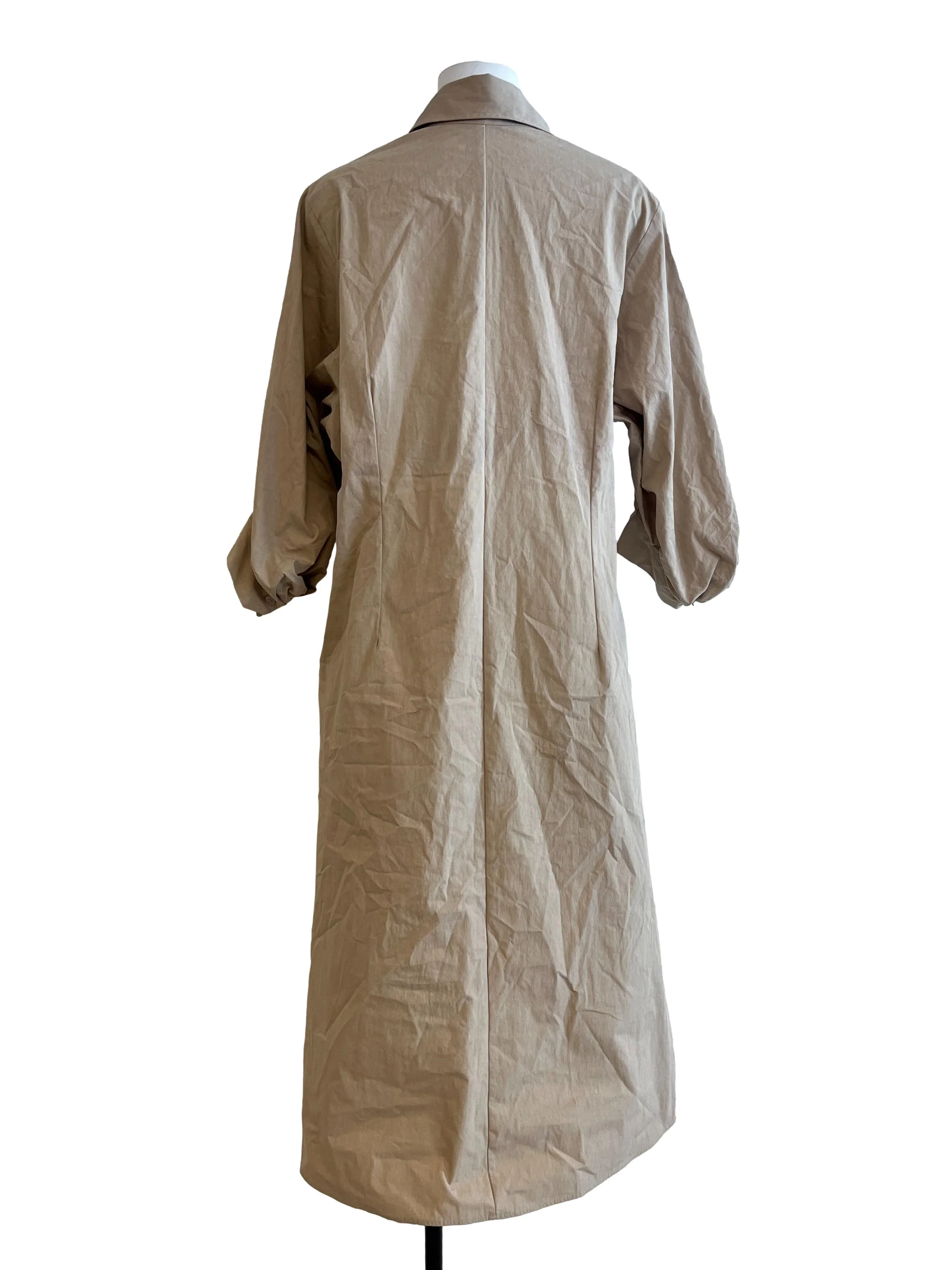 Beige Brown Shirt Dress - Image 2