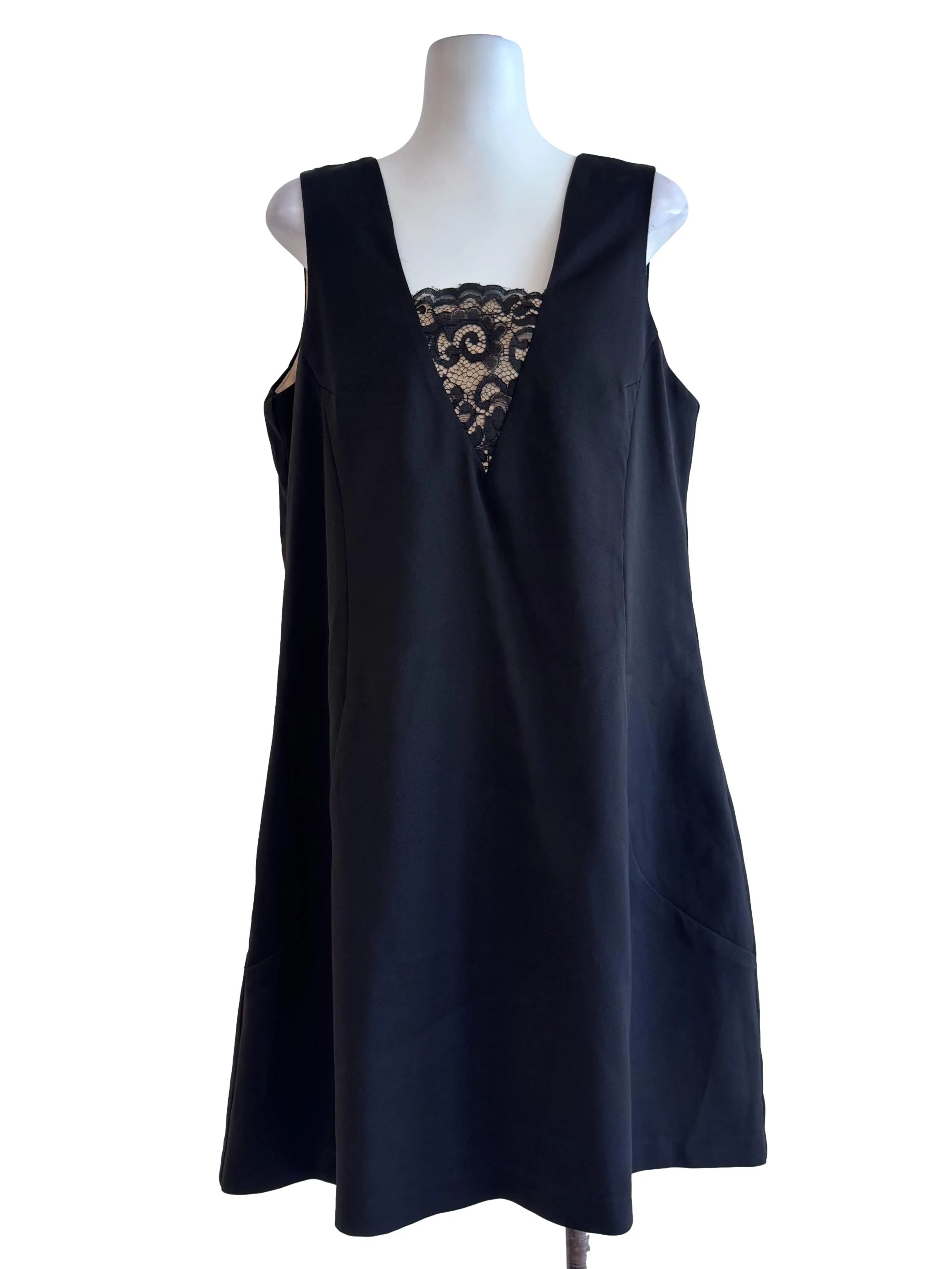 Black A Line Sleeveless Dress