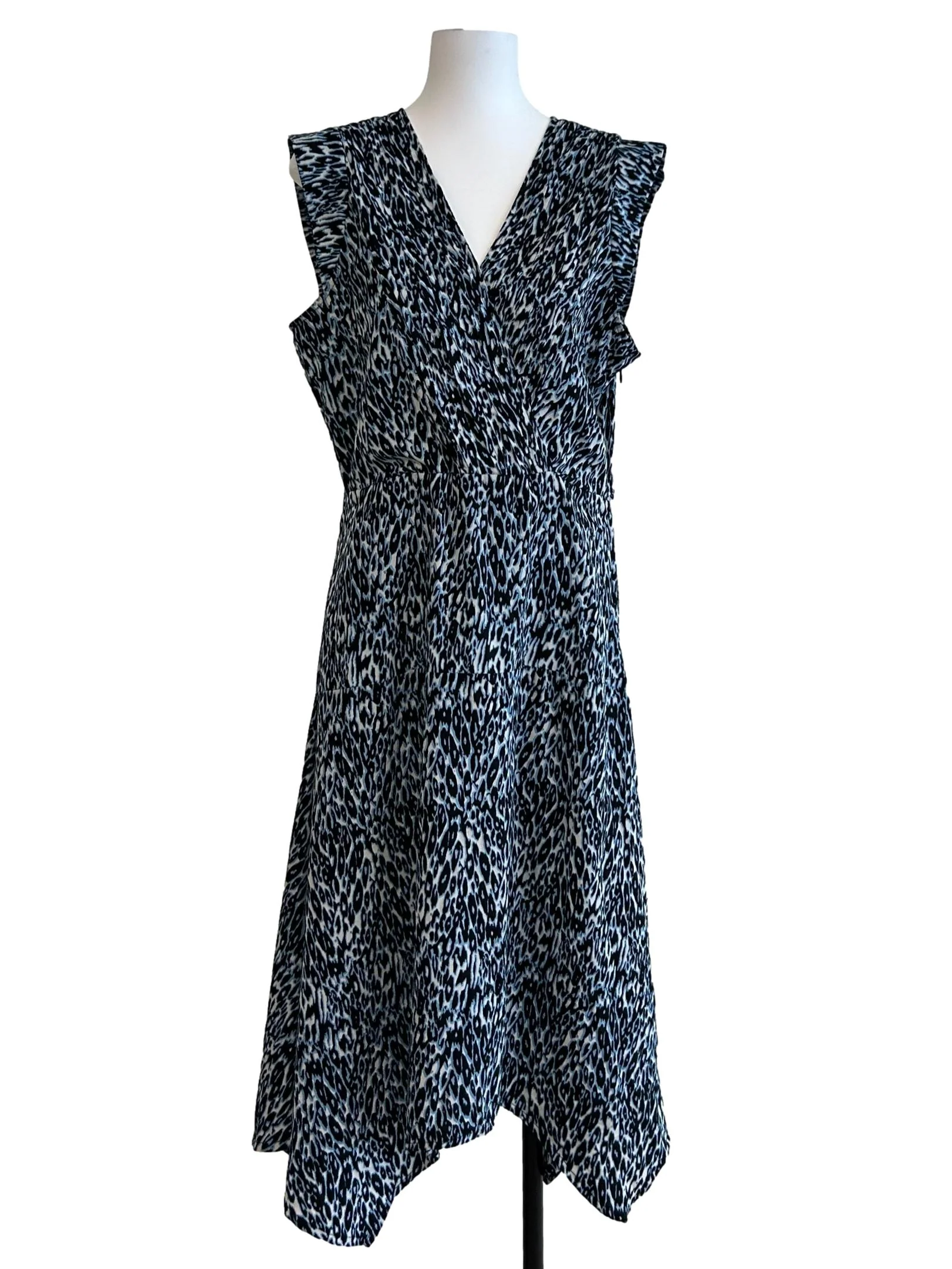 Black And Blue Leopard Print Dress